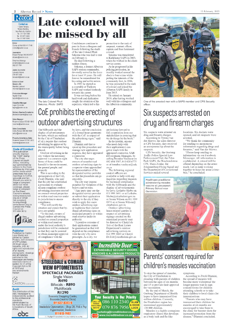 Alberton Record 15 February 2023 page 2
