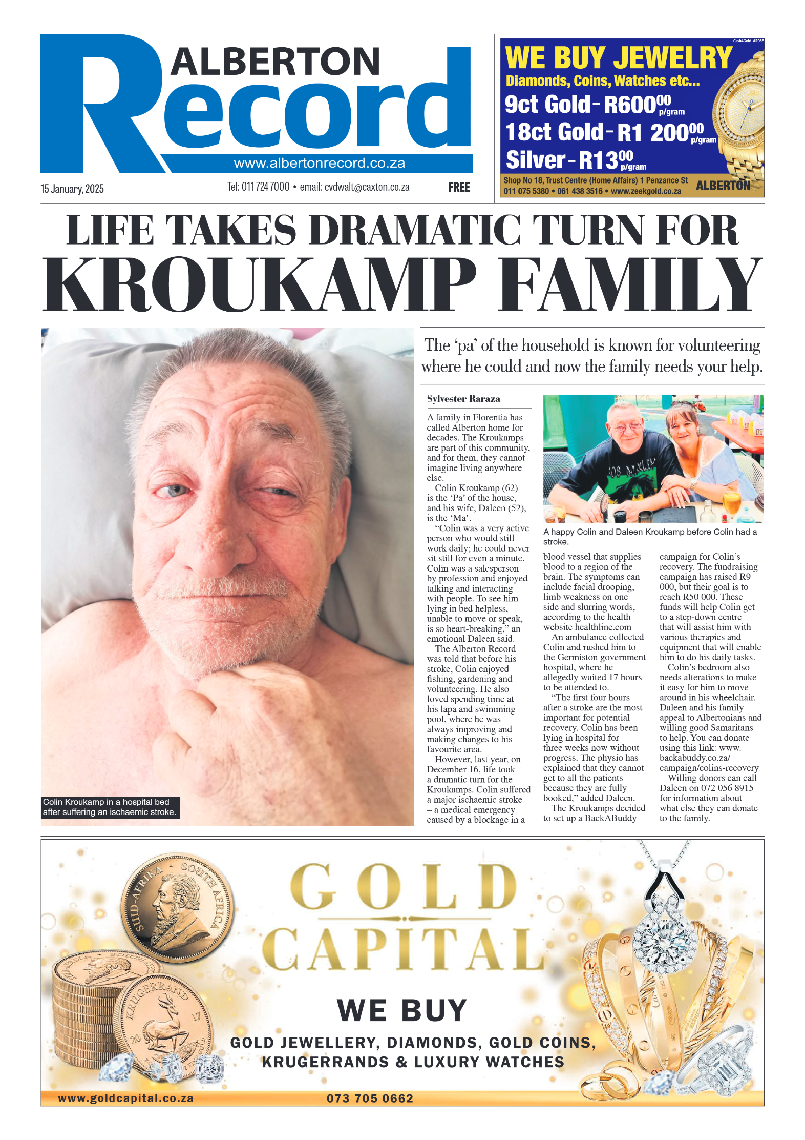 Alberton Record 15 January 2025 page 1