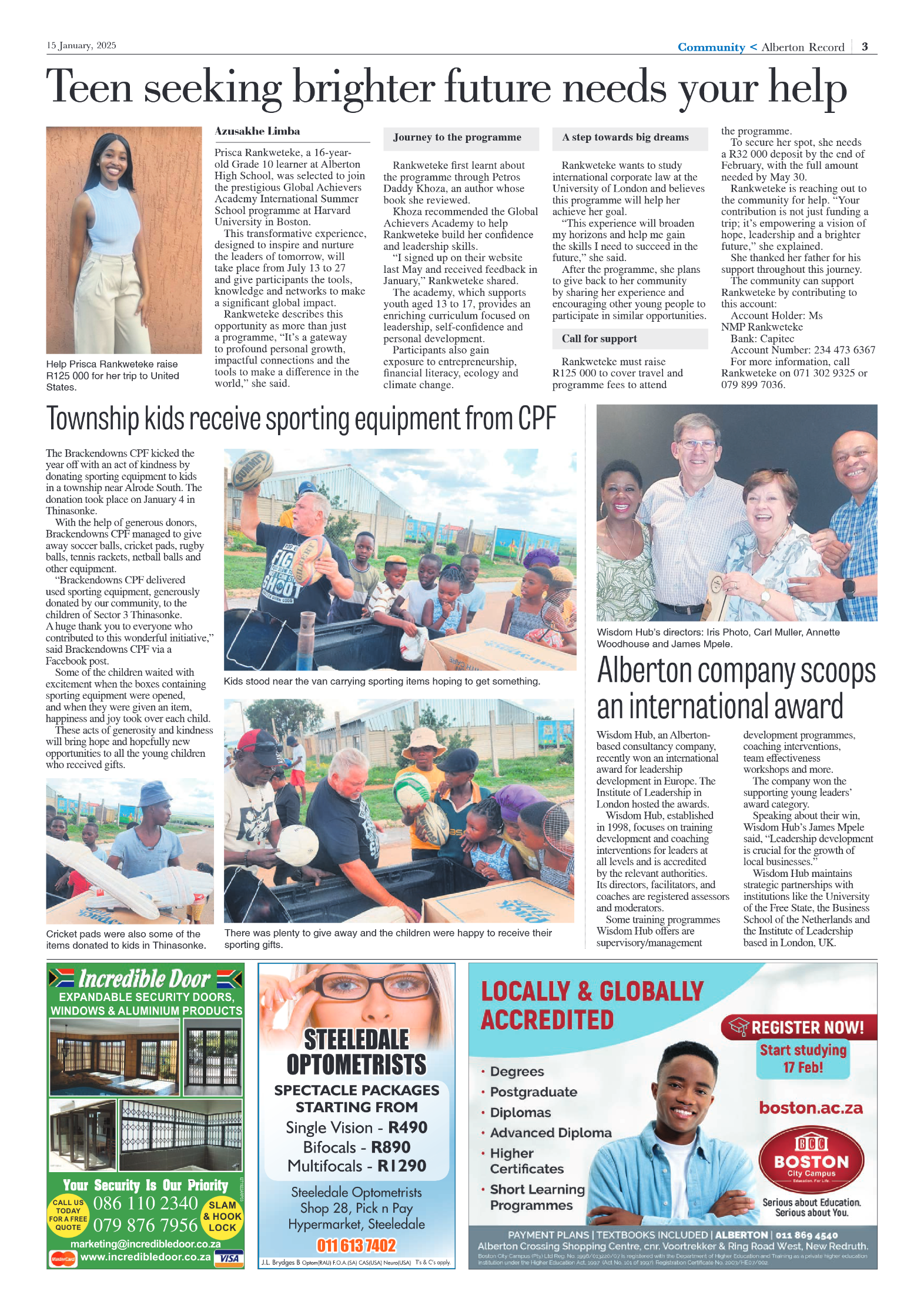 Alberton Record 15 January 2025 page 3