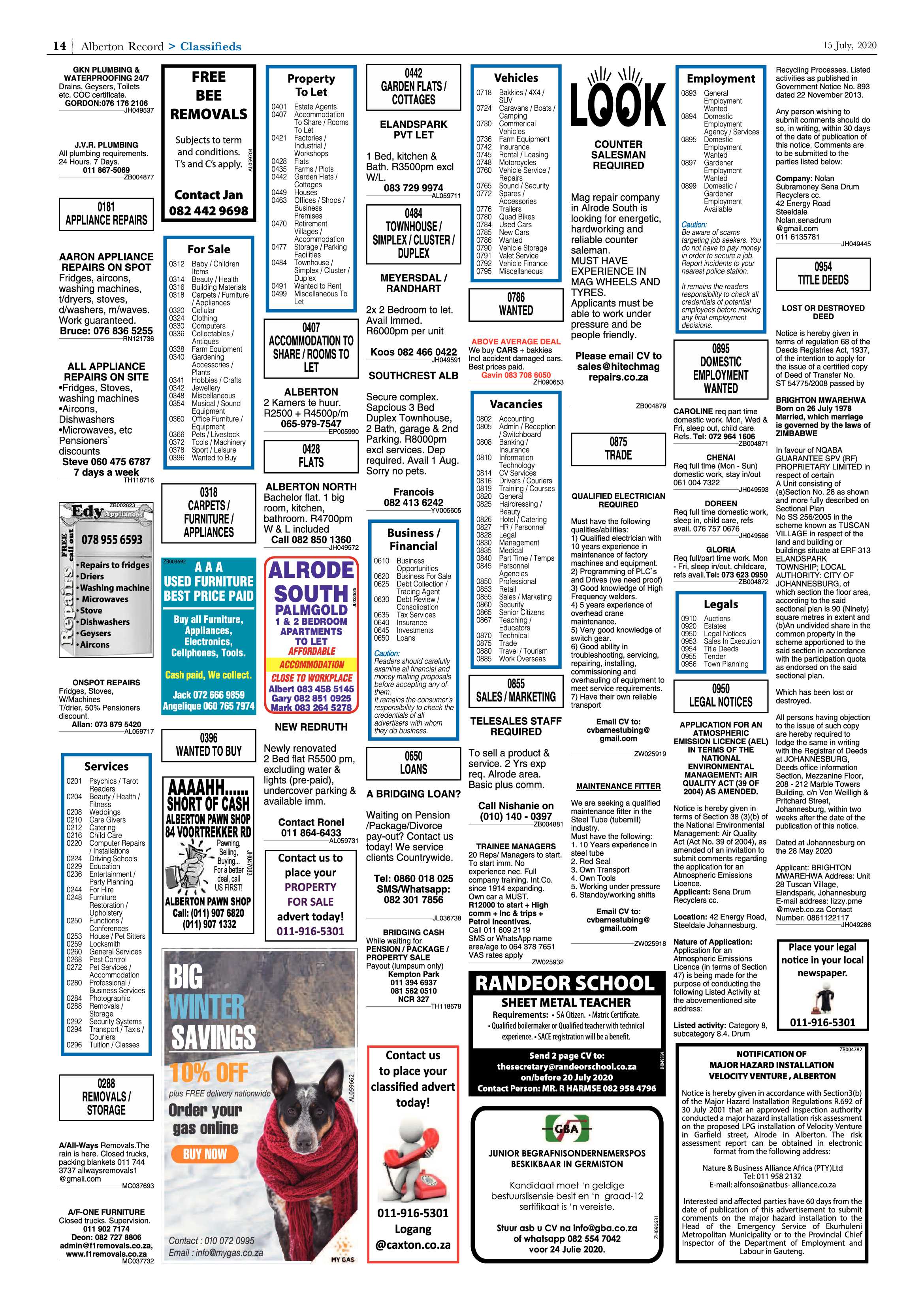Alberton Record 15 July 2020 page 14