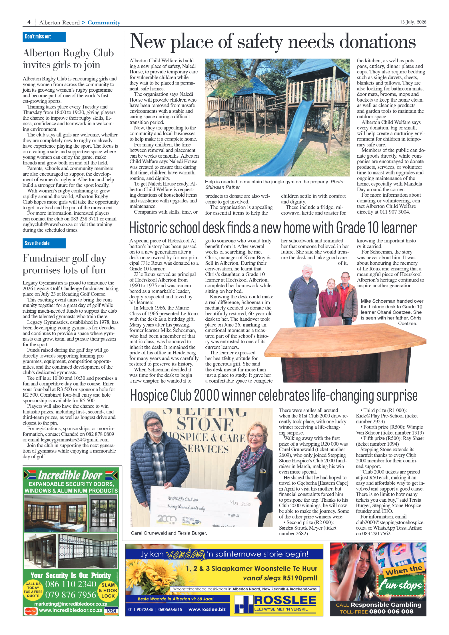 Alberton Record 15 July 2026 page 4