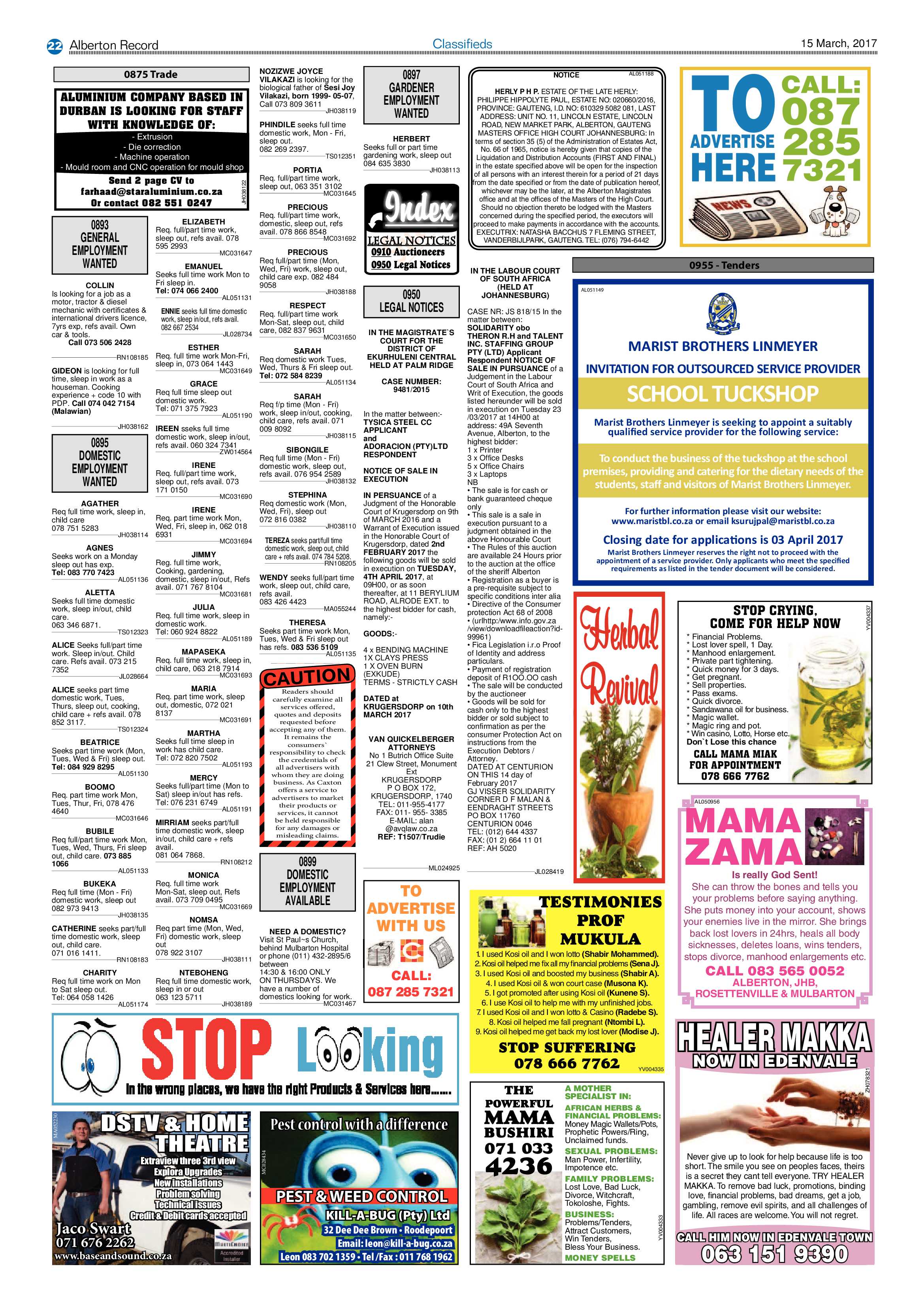 Alberton Record 15 March 2017 page 22
