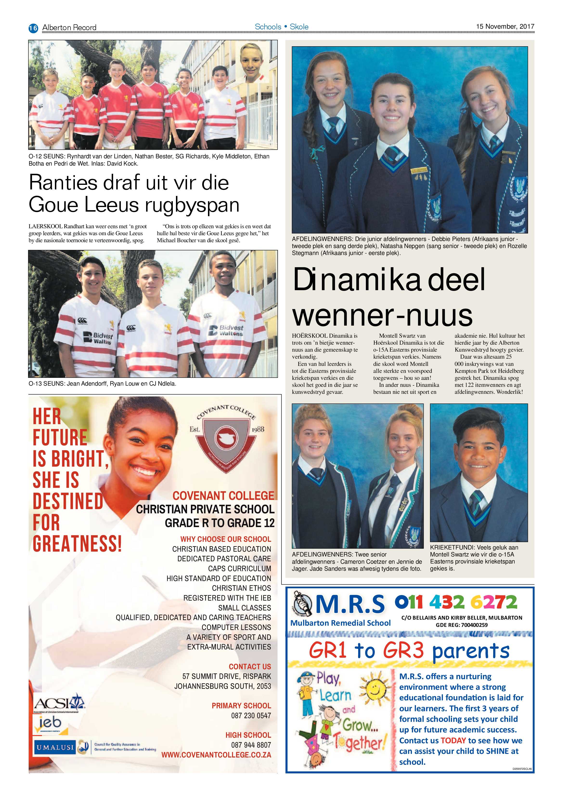 Alberton Record 15 November 2017 page 16