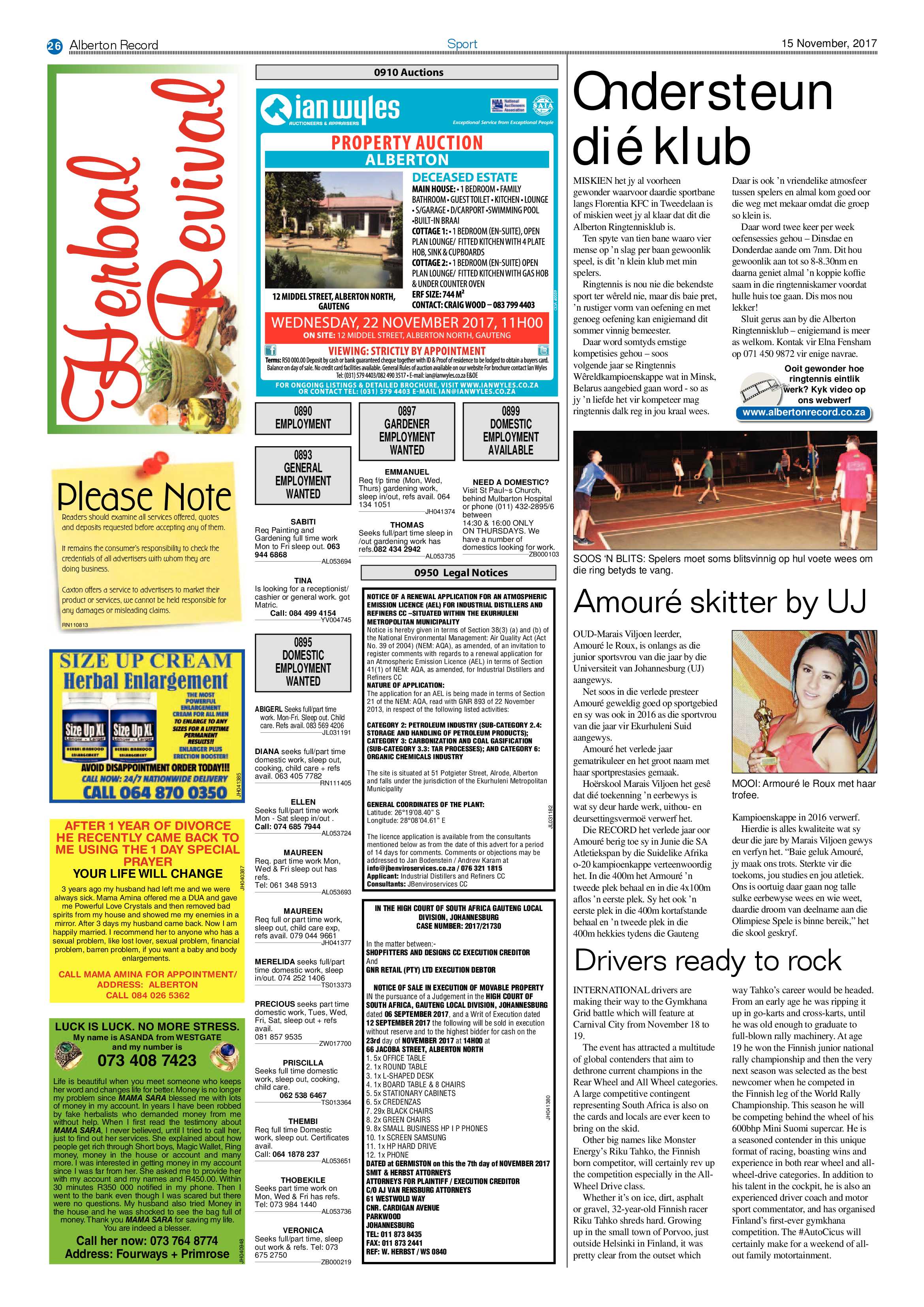 Alberton Record 15 November 2017 page 26