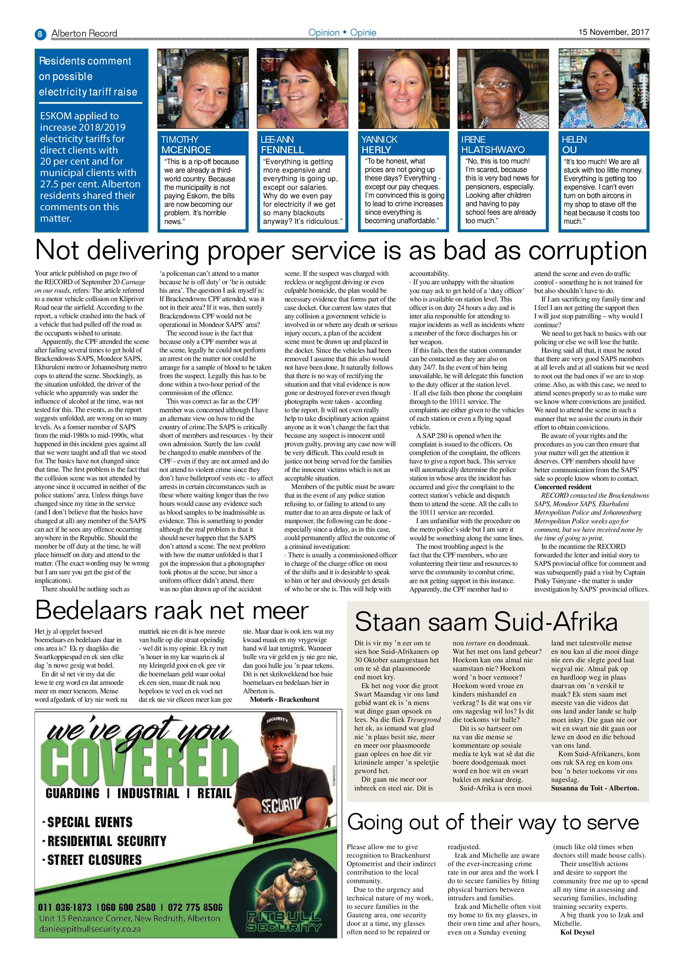 Alberton Record 15 November 2017 page 8
