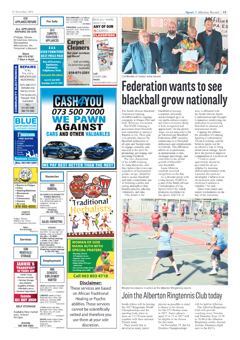 Alberton Record 15 November 2023 page 11