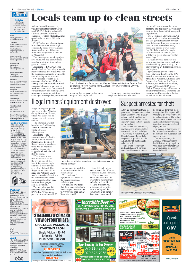 Alberton Record 15 November 2023 page 2