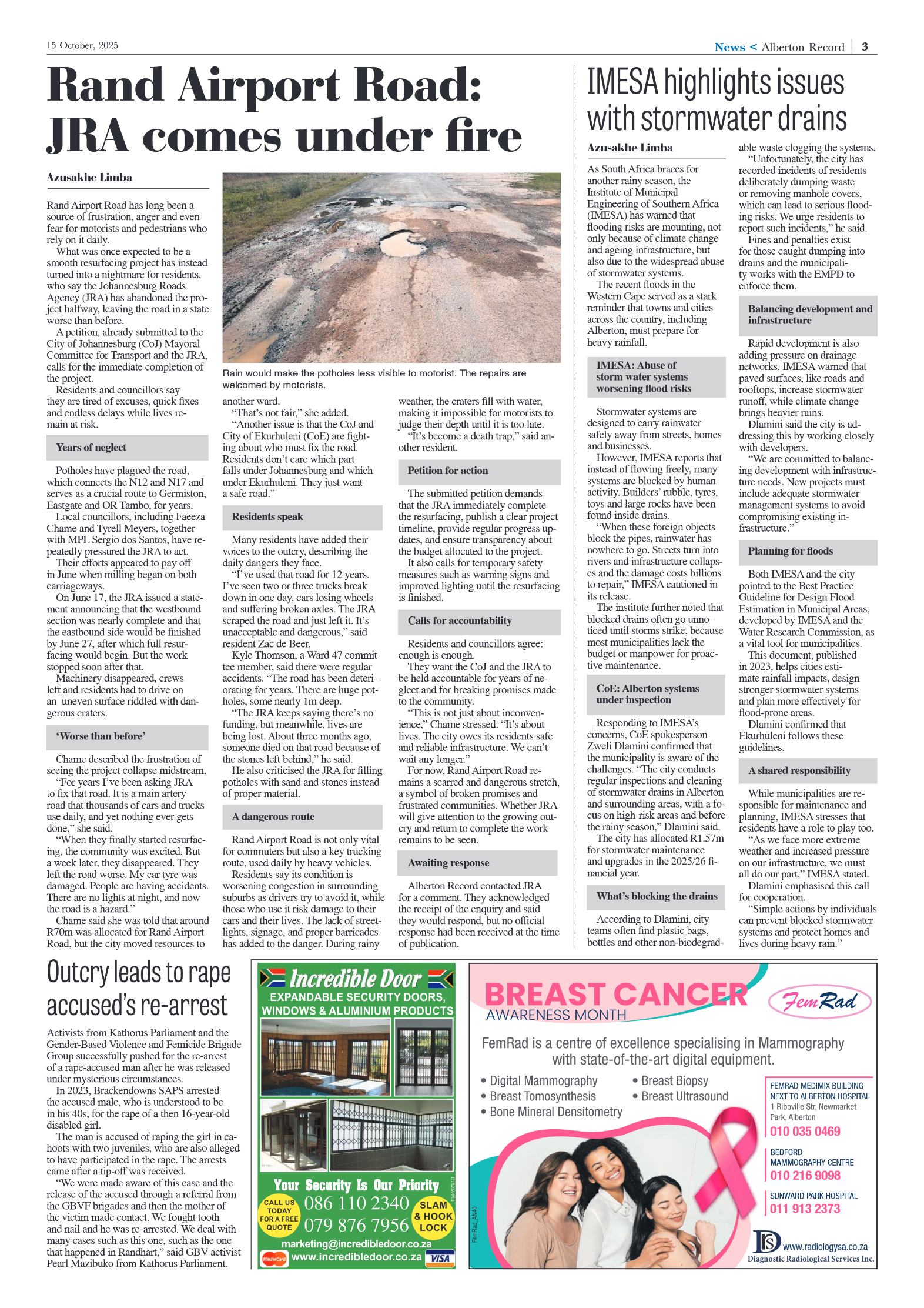 Alberton Record 15 October 2025 page 3