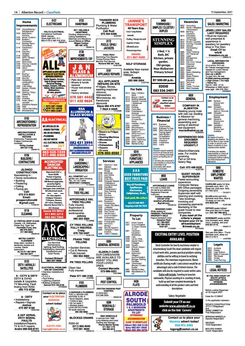Alberton Record 15 September 2021 page 14