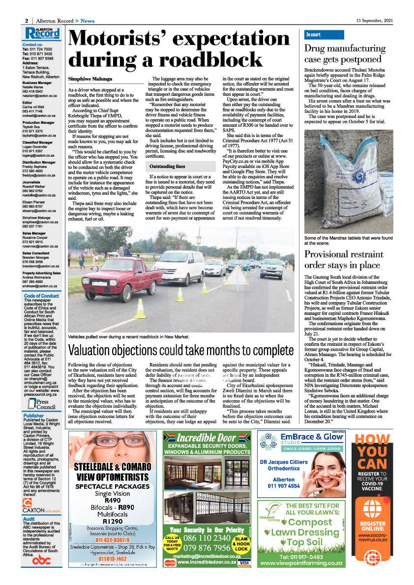Alberton Record 15 September 2021 page 2