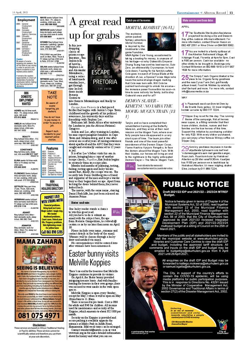 Alberton Record 16 April 2021 page 15
