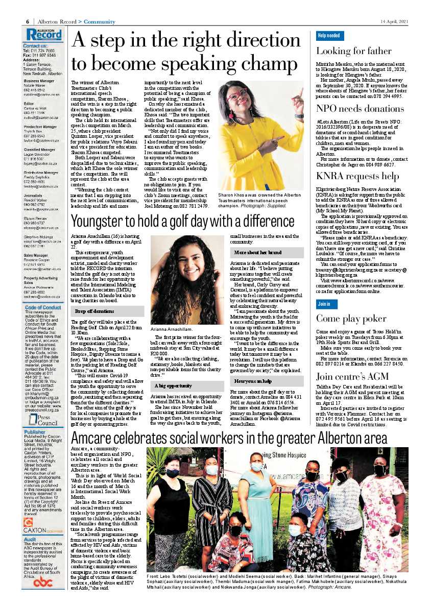 Alberton Record 16 April 2021 page 6