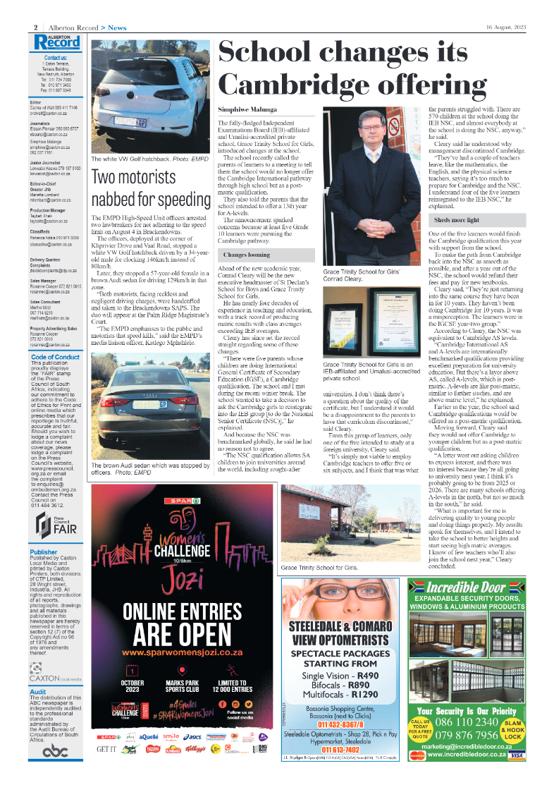 Alberton Record 16 August 2023 page 2