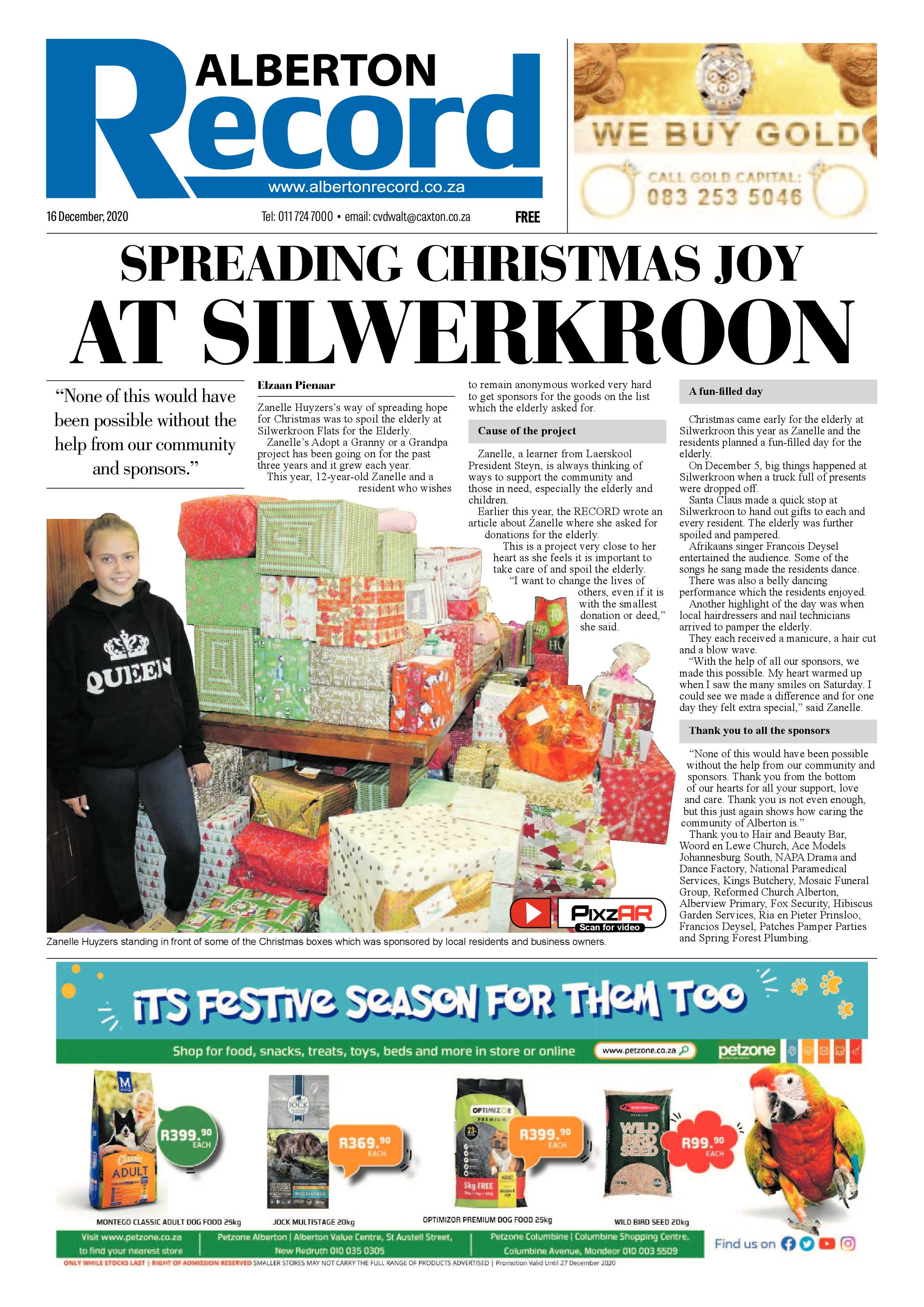 Alberton Record 16 December 2020 page 1