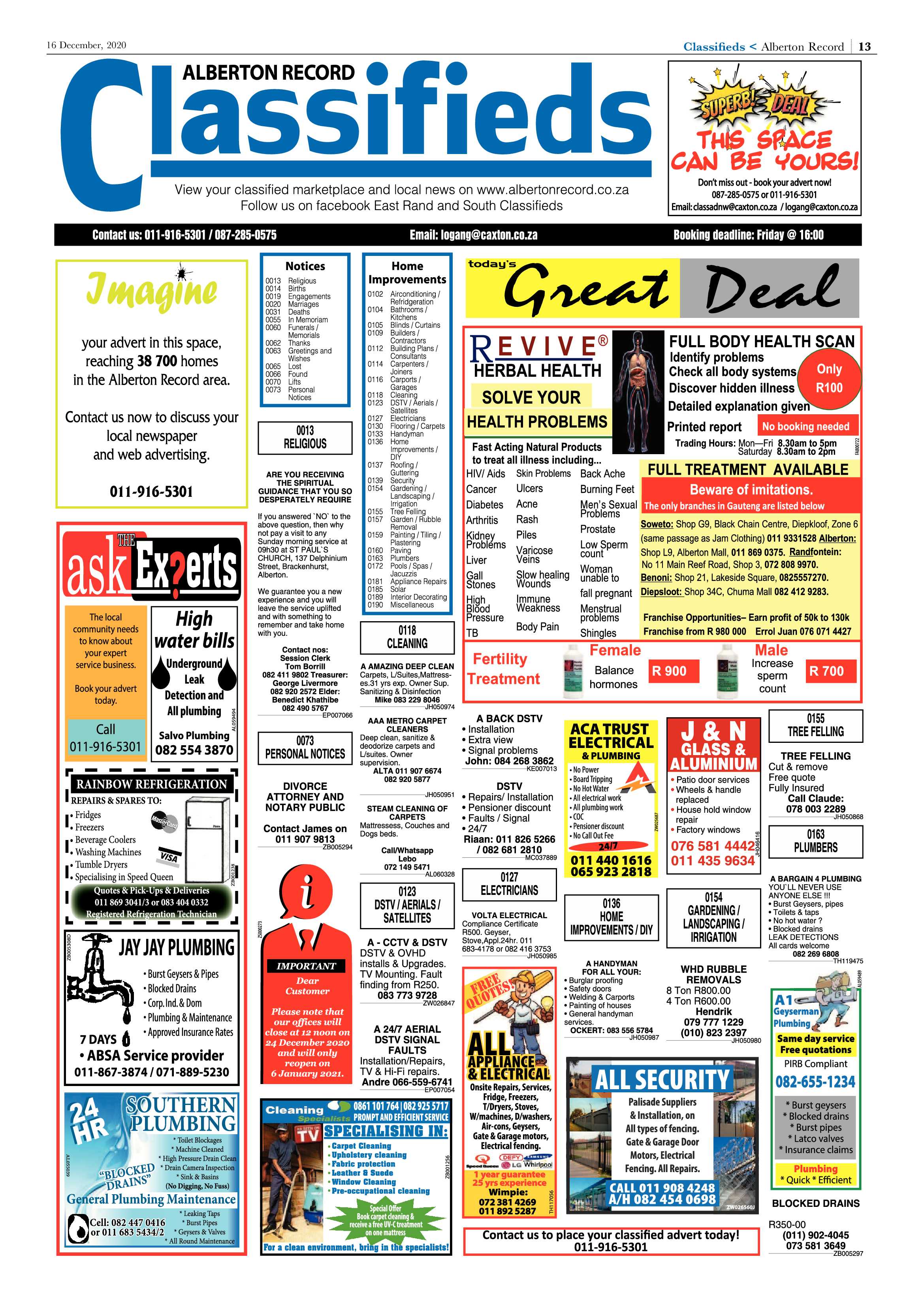 Alberton Record 16 December 2020 page 13
