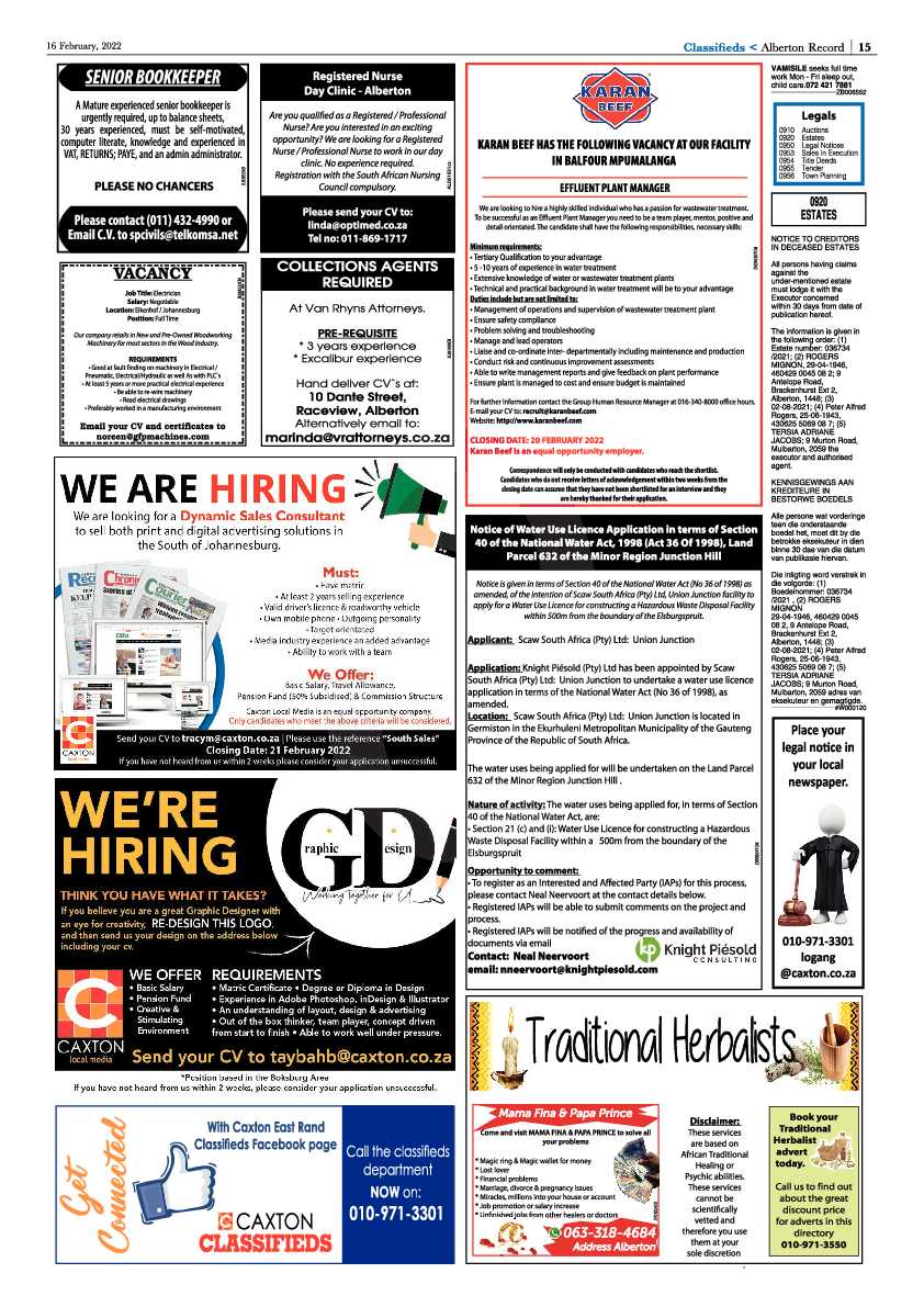 Alberton Record 16 February 2022 page 17