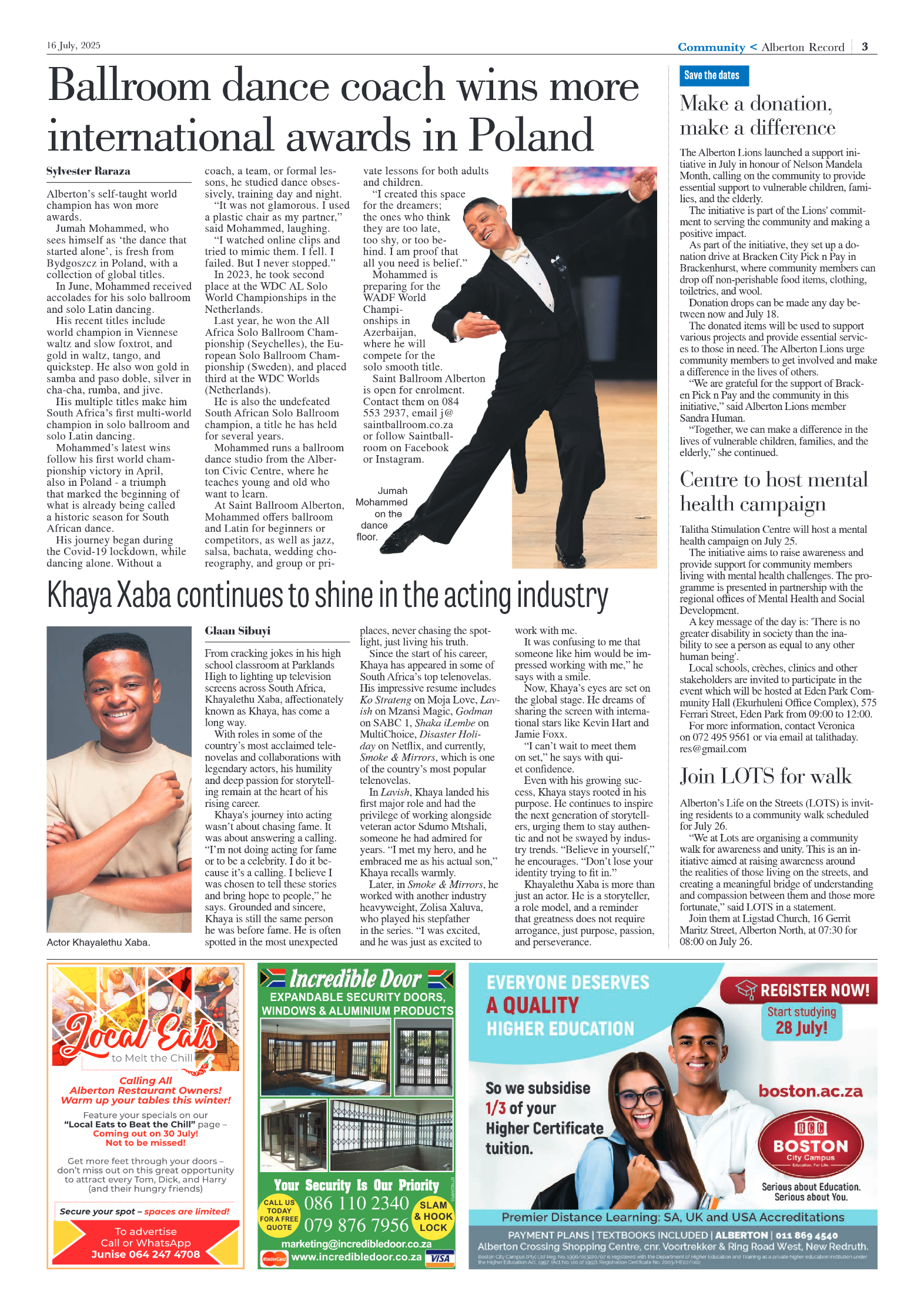 Alberton Record 16 July 2025 page 3