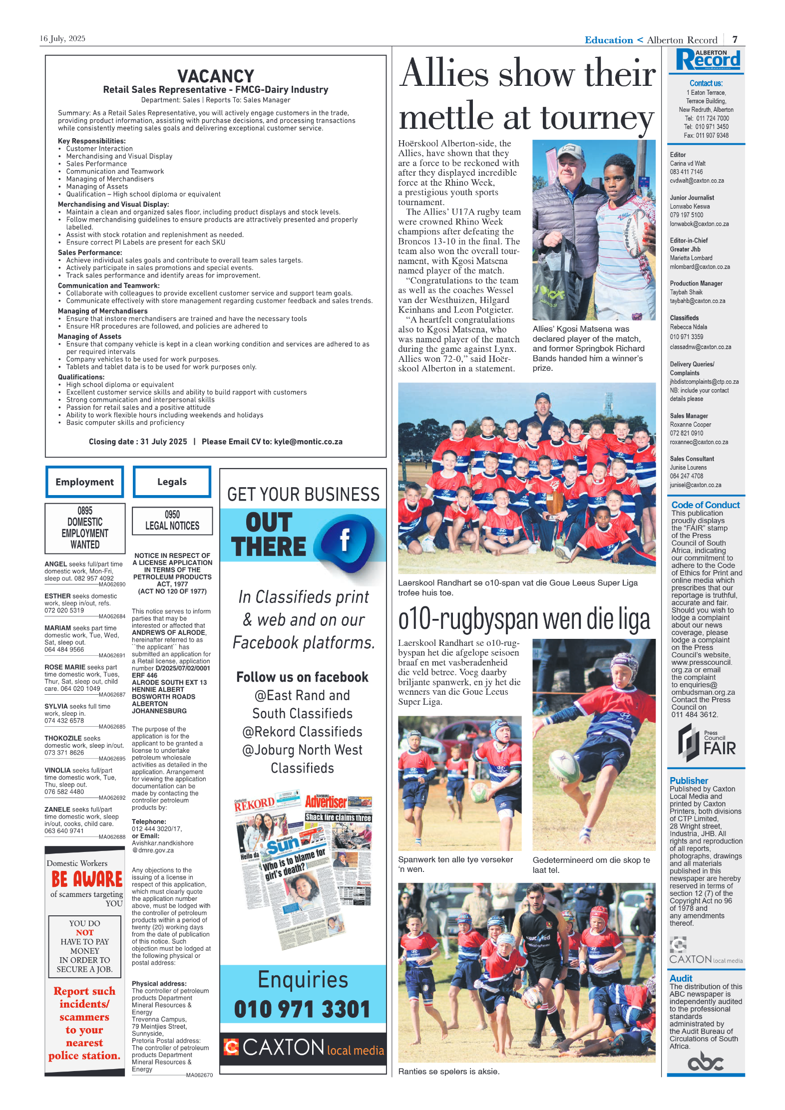 Alberton Record 16 July 2025 page 7