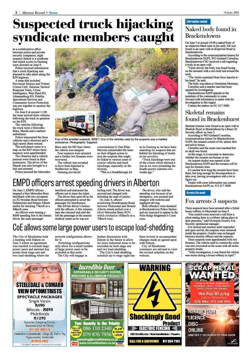 Alberton Record 16 June 2021 page 2