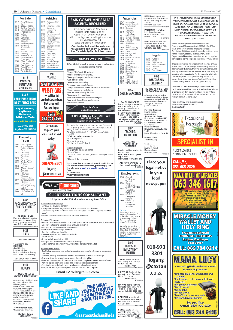 Alberton Record 16 Nov 2022 page 10