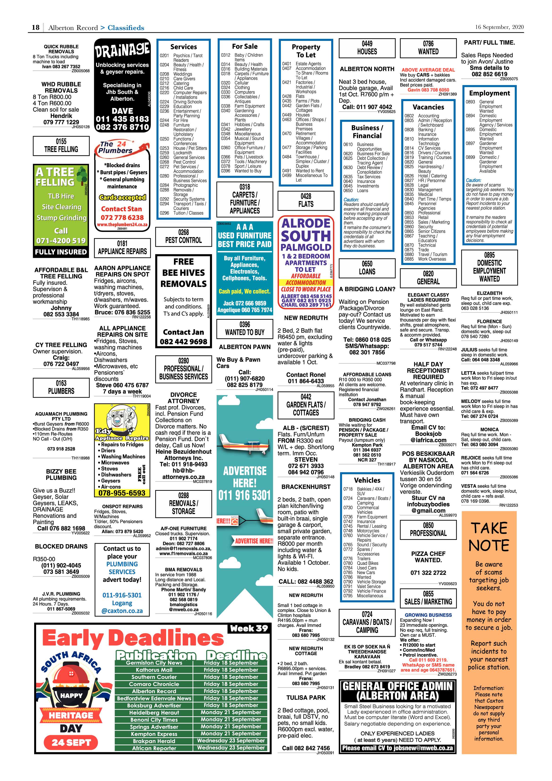Alberton Record 16 September 2020 page 18