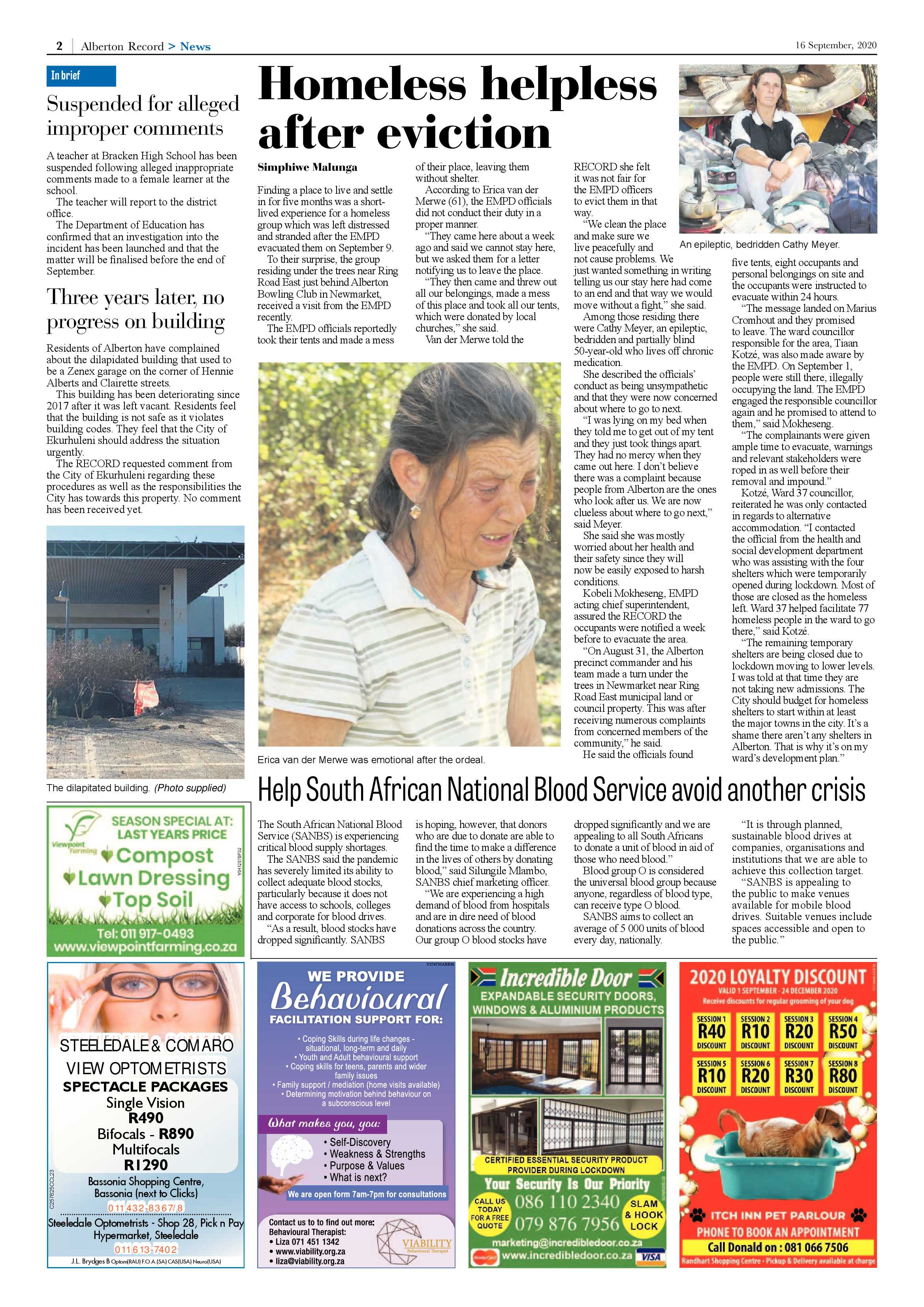 Alberton Record 16 September 2020 page 2