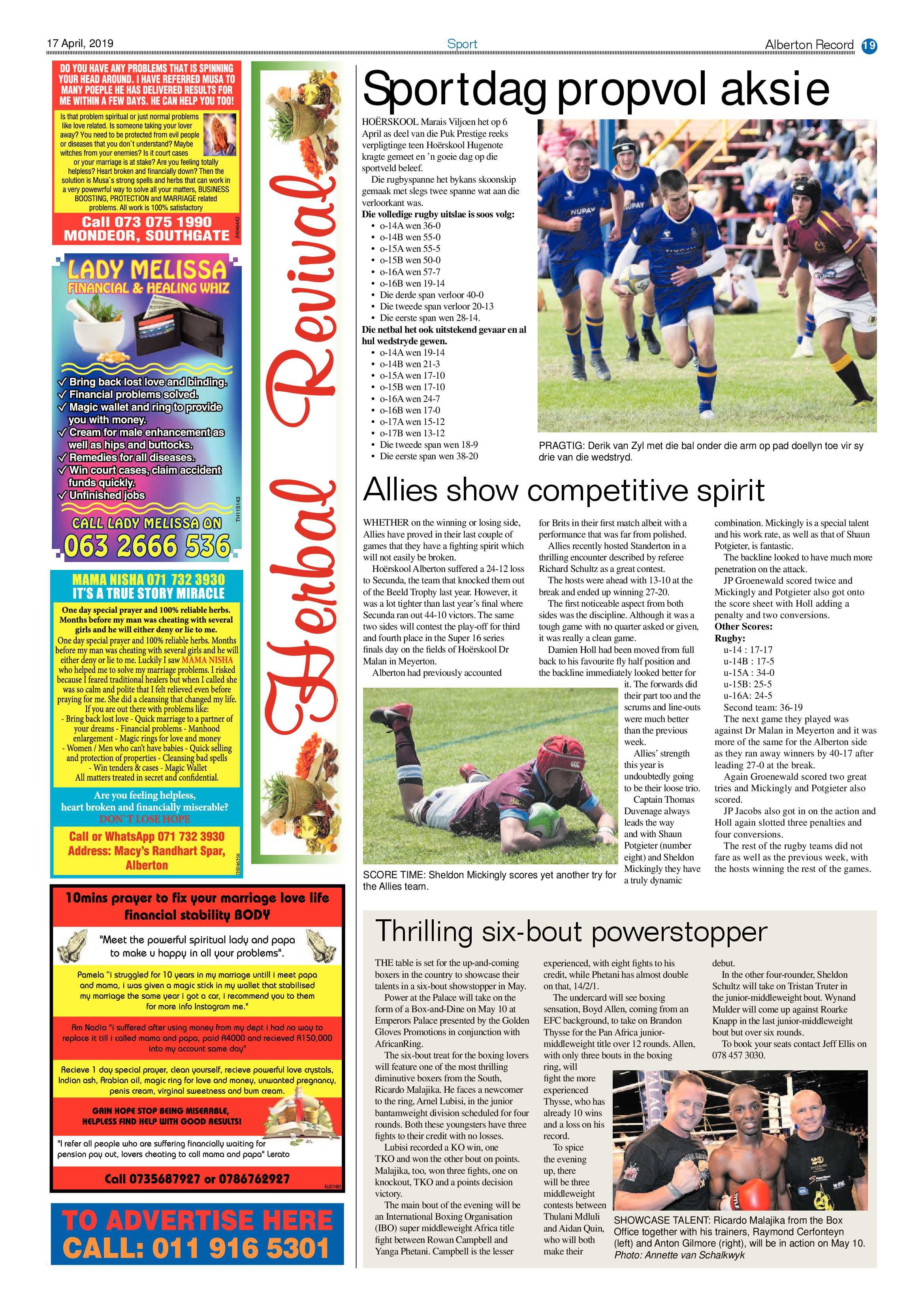 Alberton Record 17 April 2019 page 19