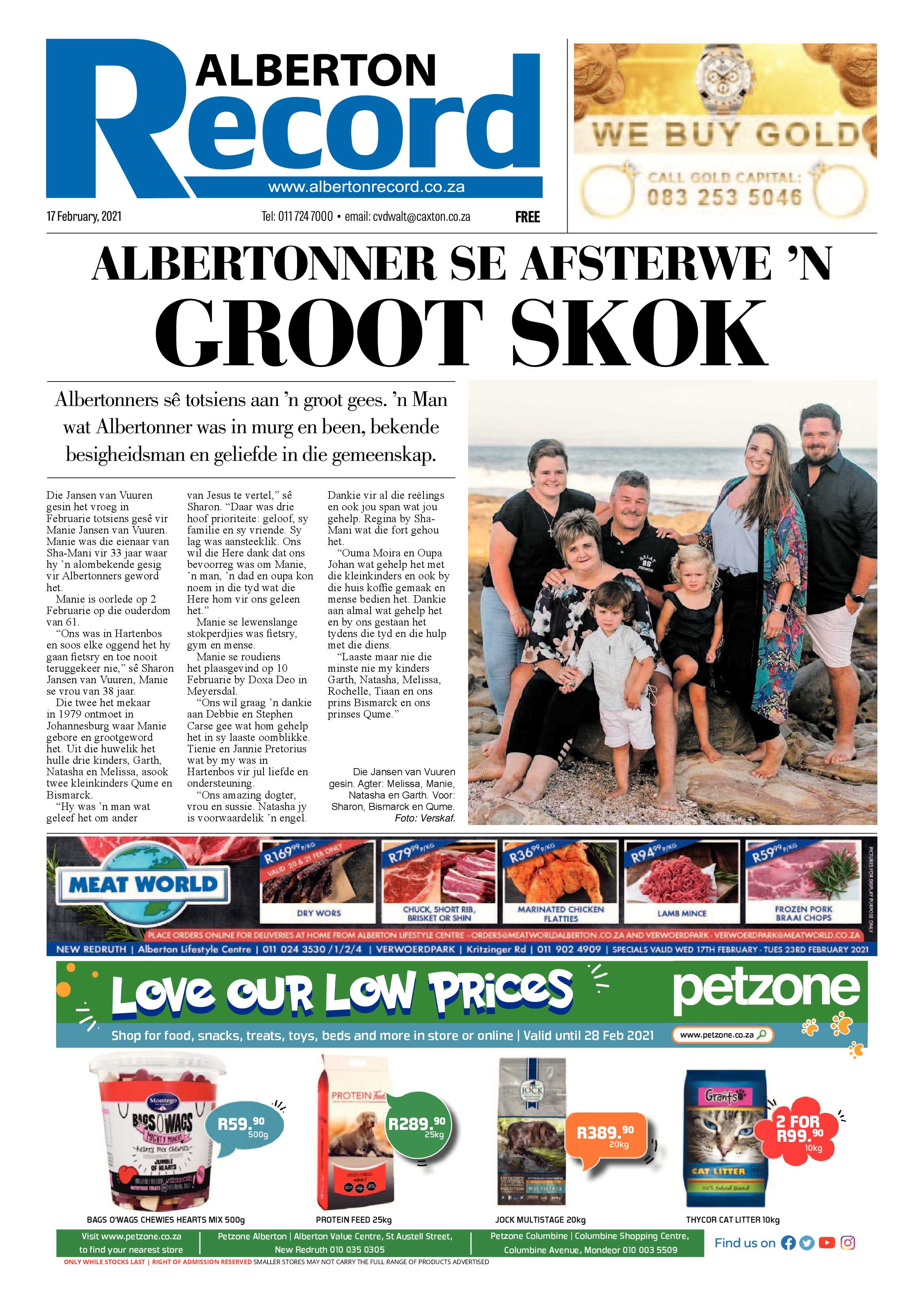 Alberton Record 17 February 2021 page 1