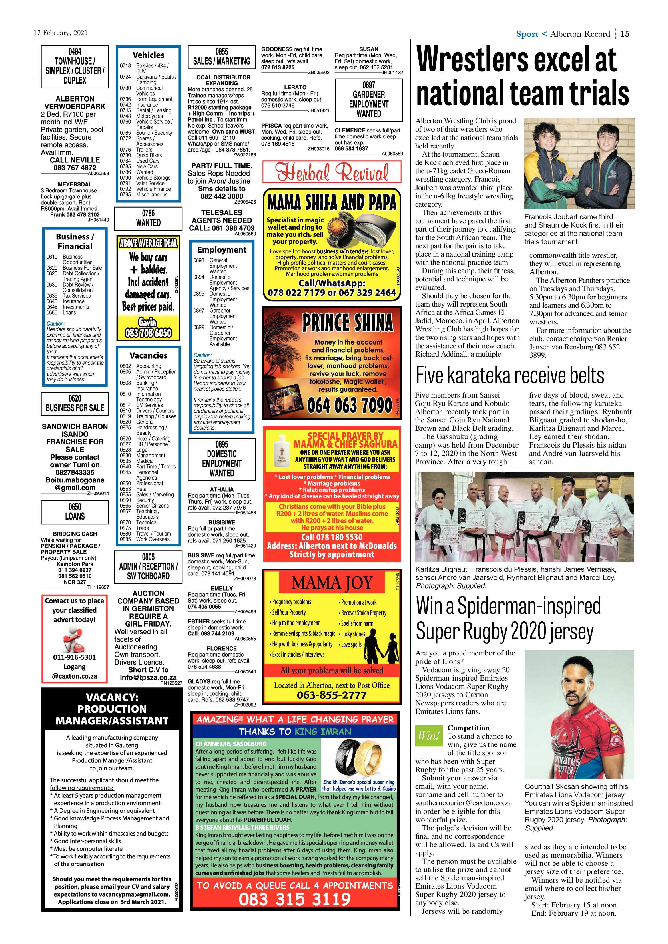 Alberton Record 17 February 2021 page 15