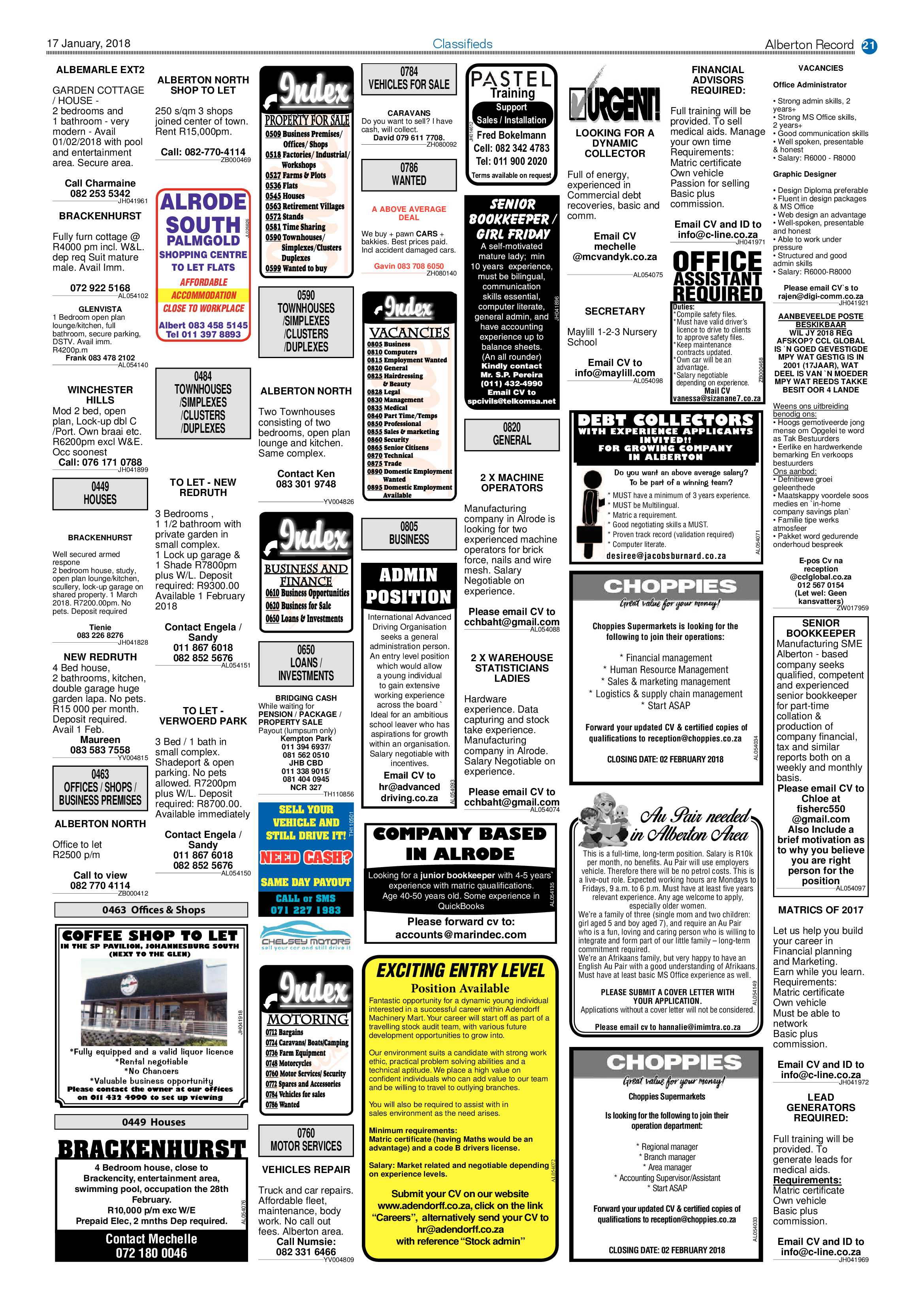 Alberton Record 17 January 2018 page 21