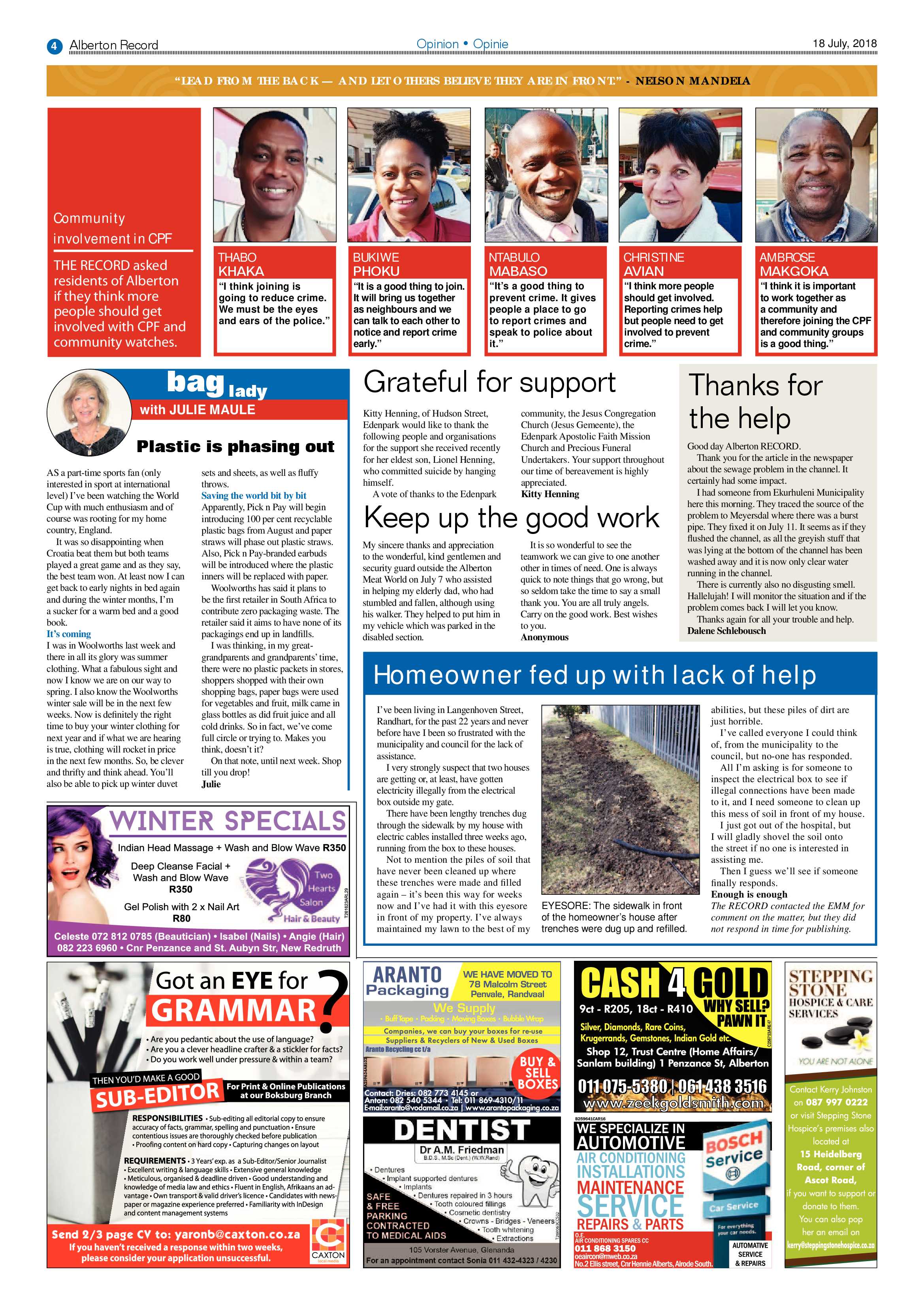 Alberton Record 17 July 2018 page 4