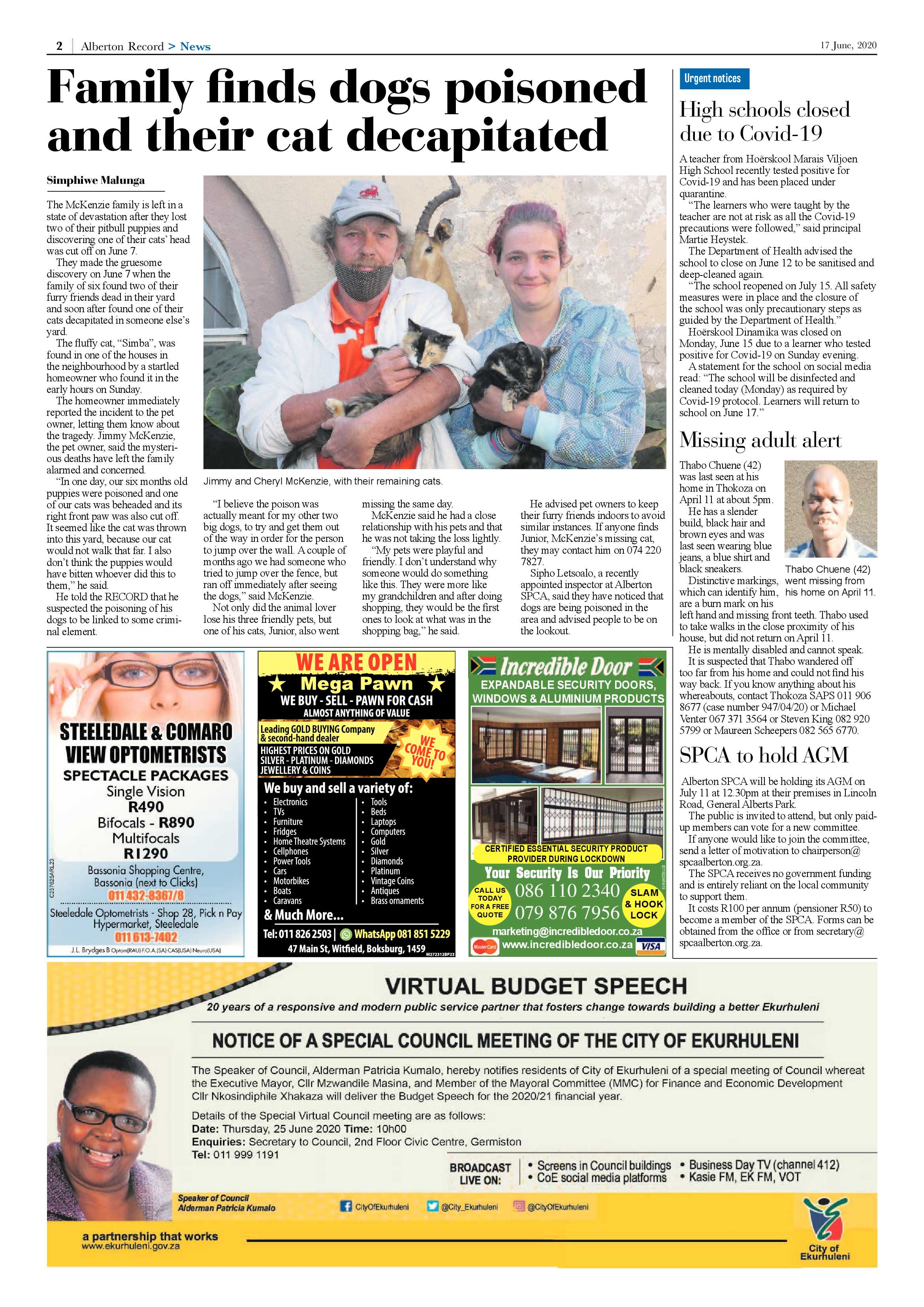 Alberton Record 17 June 2020 page 2