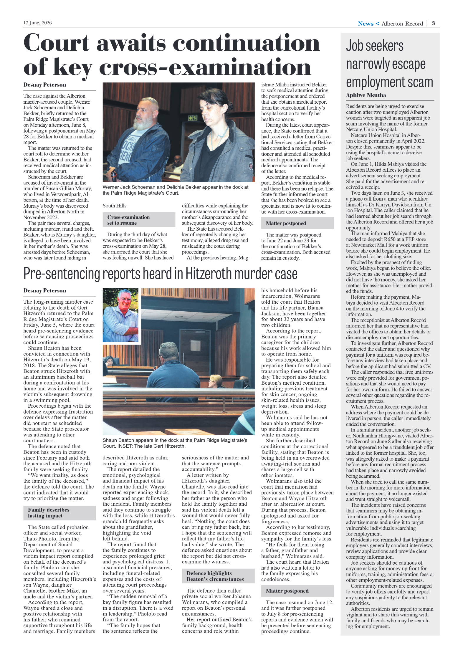 Alberton Record 17 June 2026 page 3