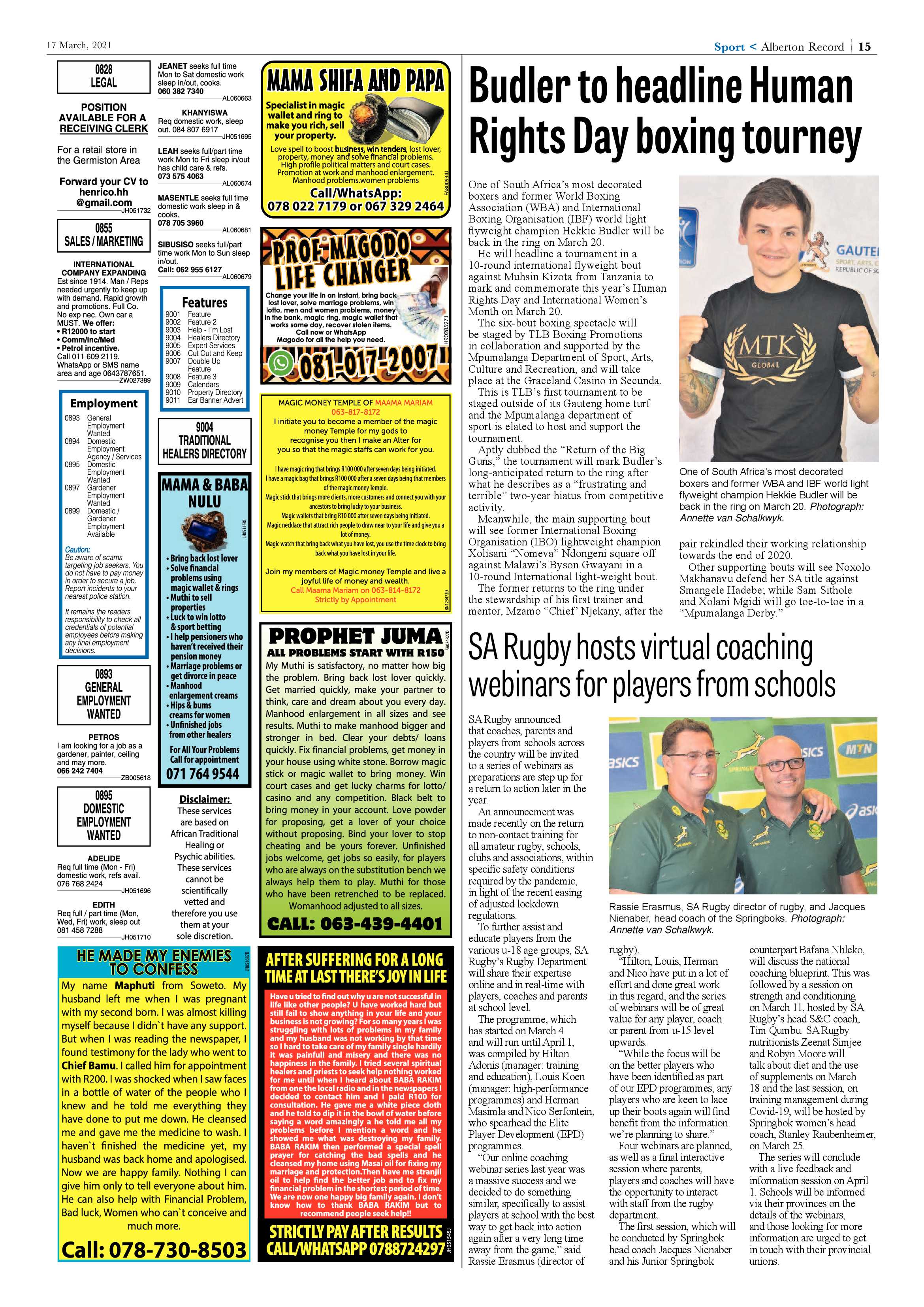 Alberton Record 17 March 2021 page 15