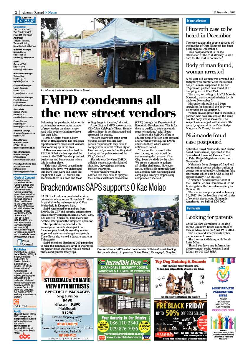 Alberton Record 17 November 2021 page 4