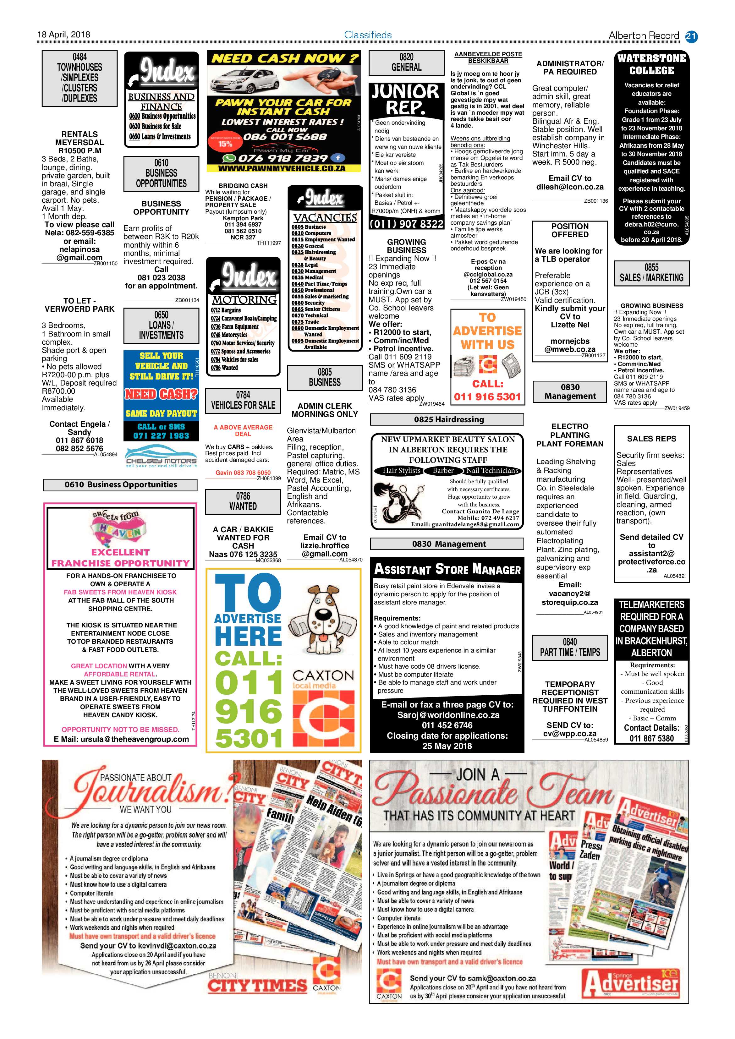 Alberton Record 18 April 2018 page 21