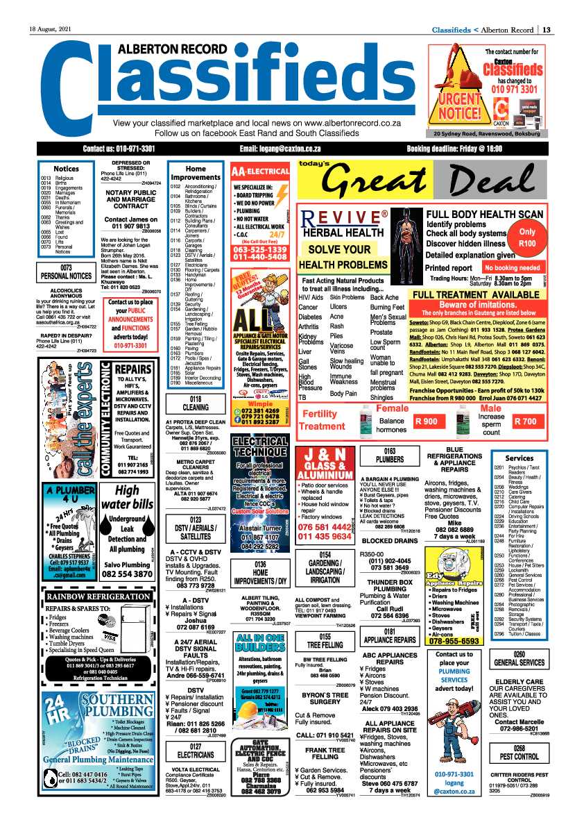 Alberton Record 18 August 2021 page 13