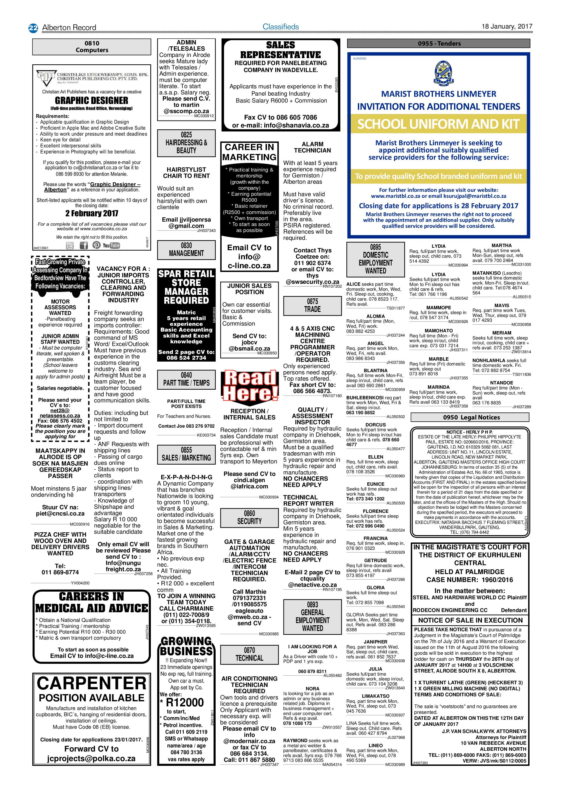 Alberton Record 18 January 2016 page 22