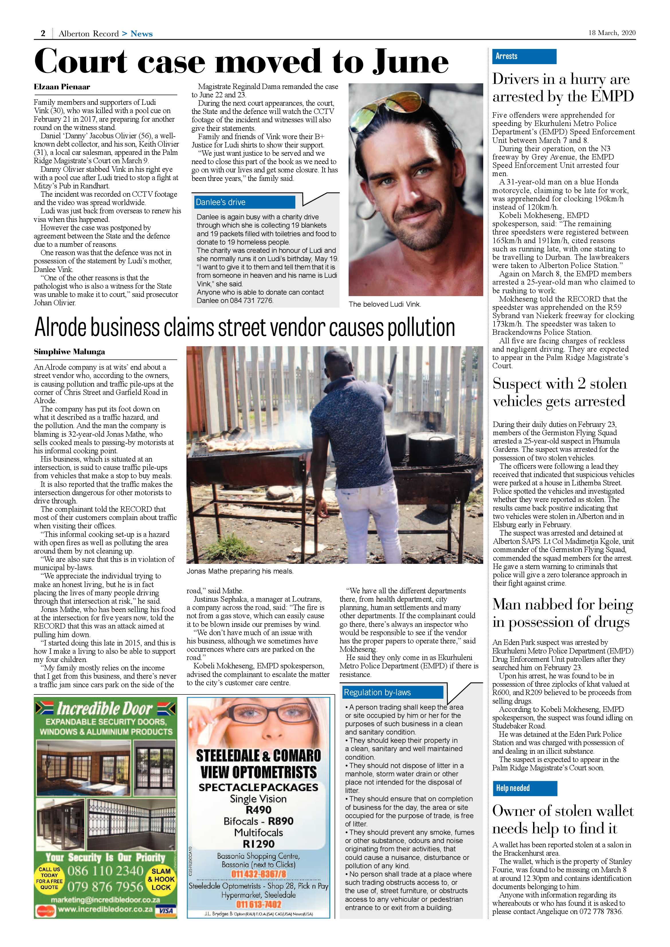 Alberton Record 18 March 2020 page 2