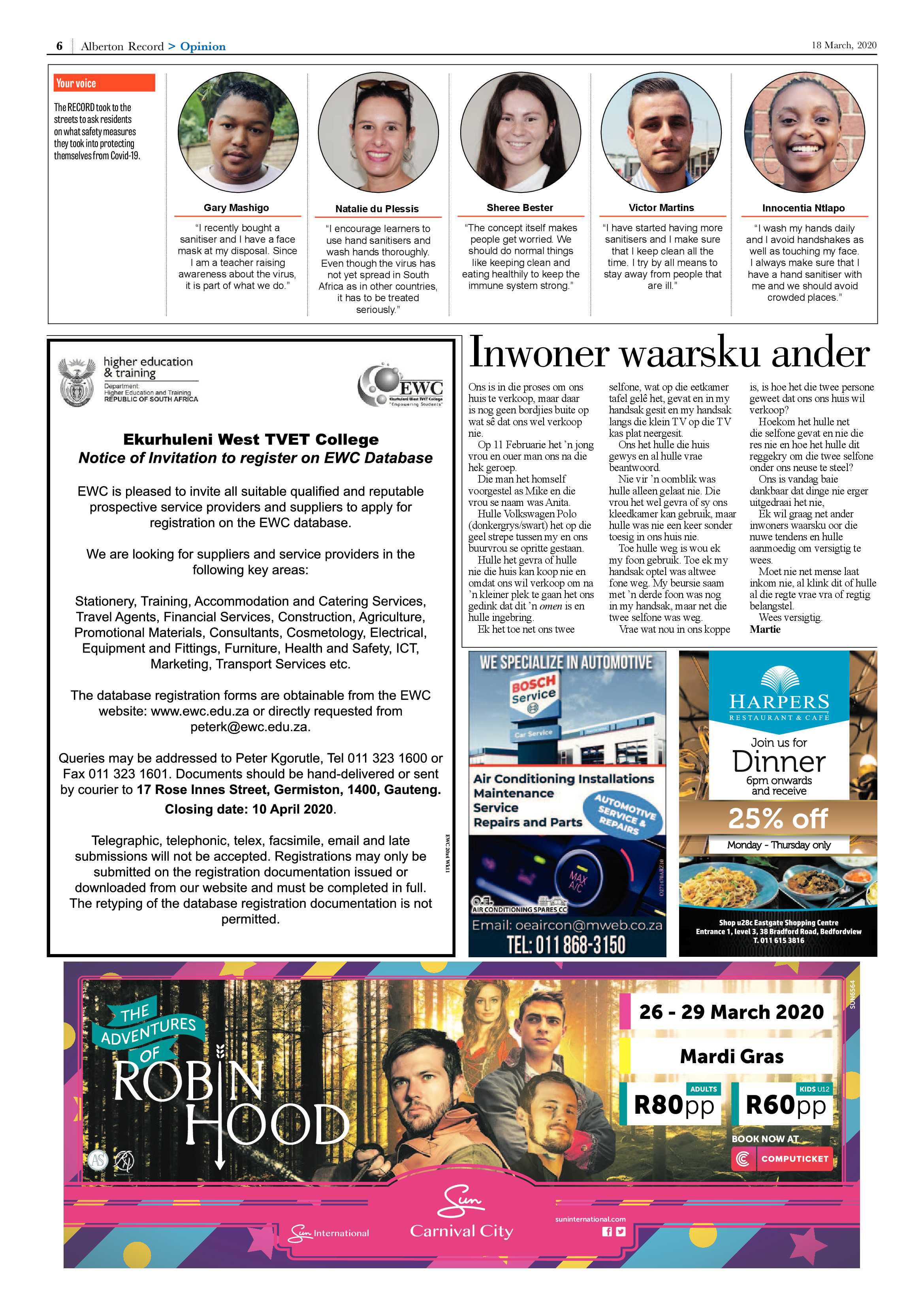 Alberton Record 18 March 2020 page 6