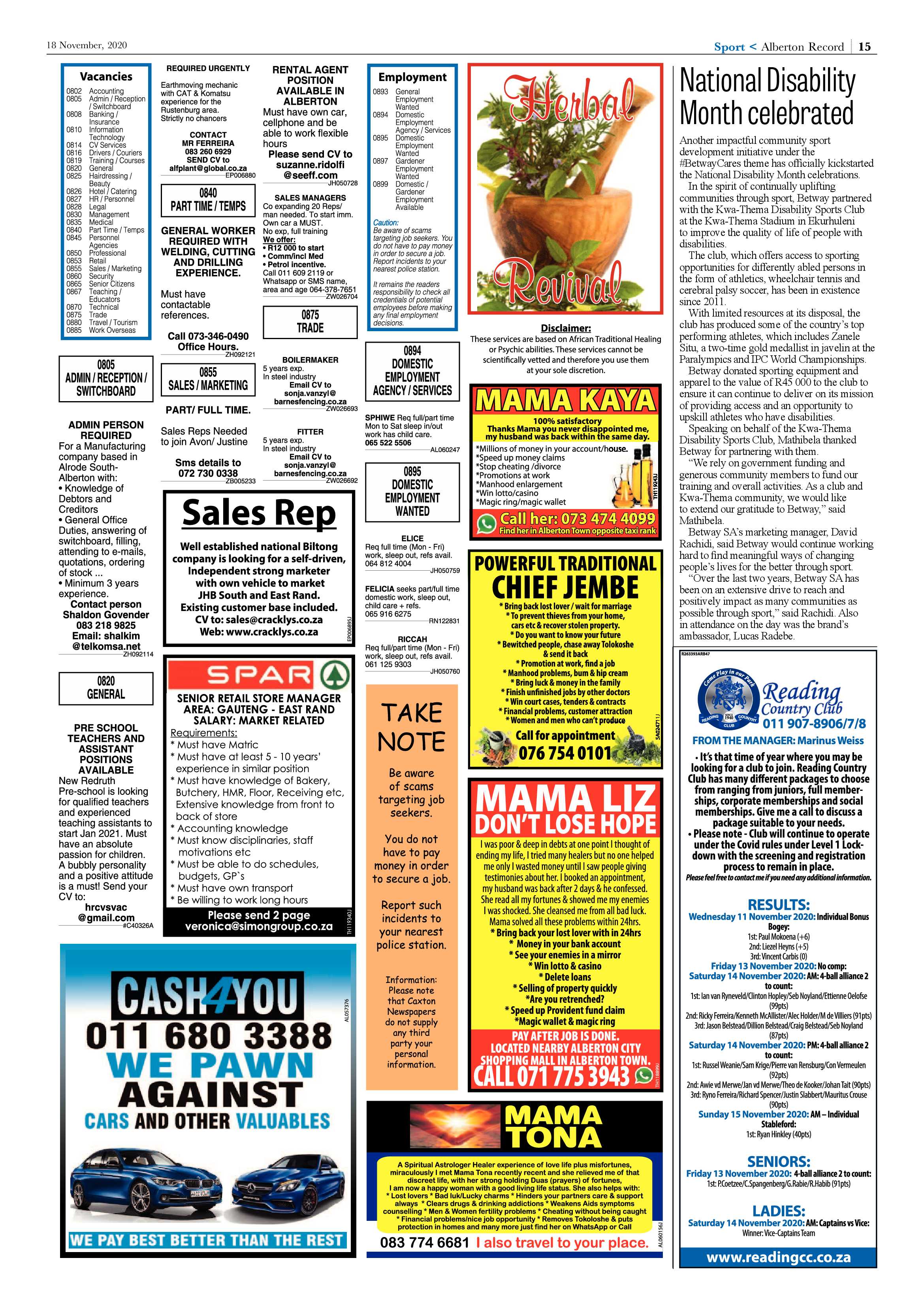 Alberton Record 18 November Alberton 2020 page 15
