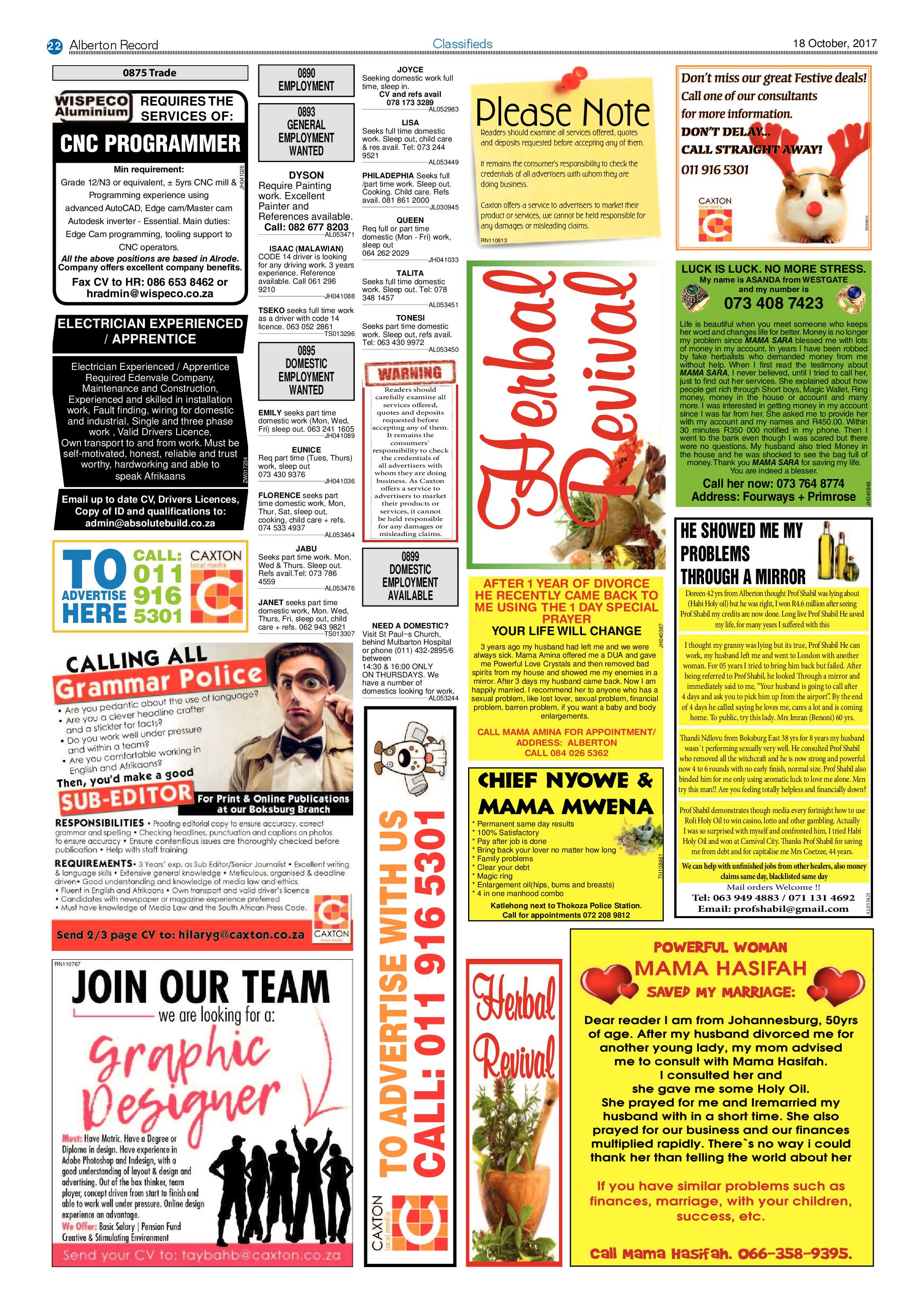 Alberton Record 18 October 2017 page 22