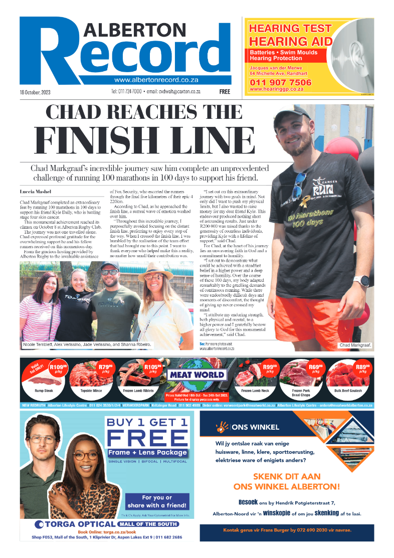 Alberton Record 18 October 2023 page 1