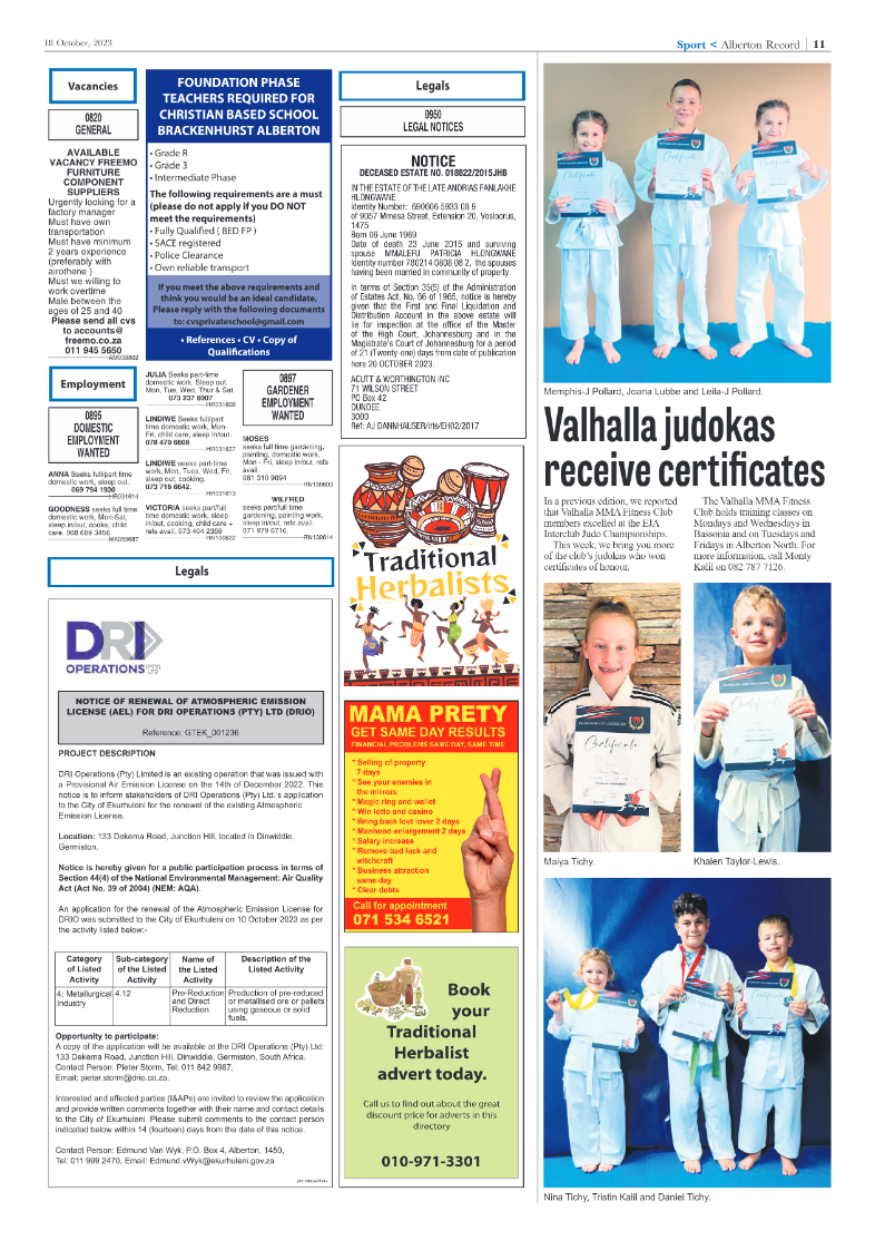 Alberton Record 18 October 2023 page 11