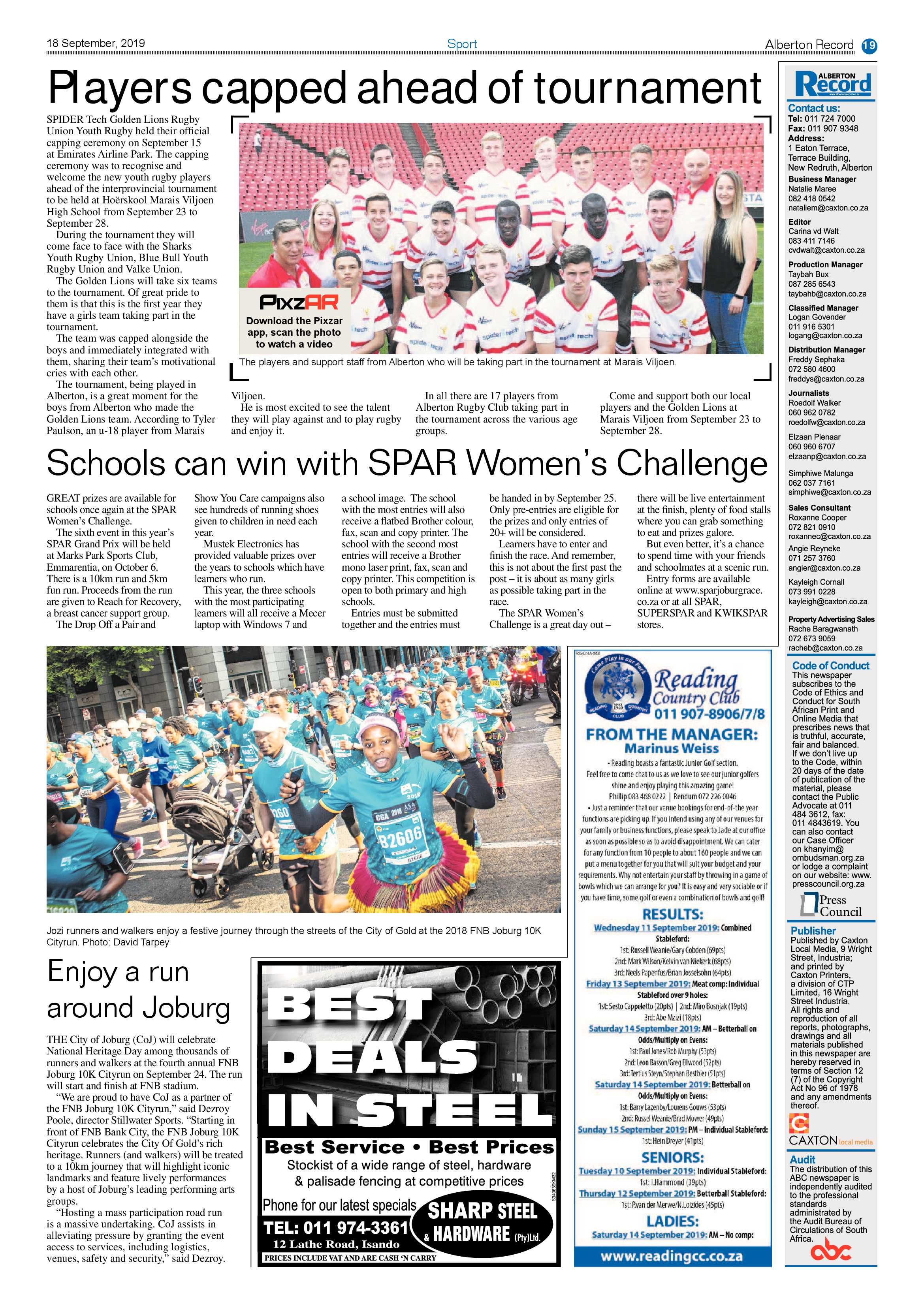 Alberton Record 18 September 2019 page 19