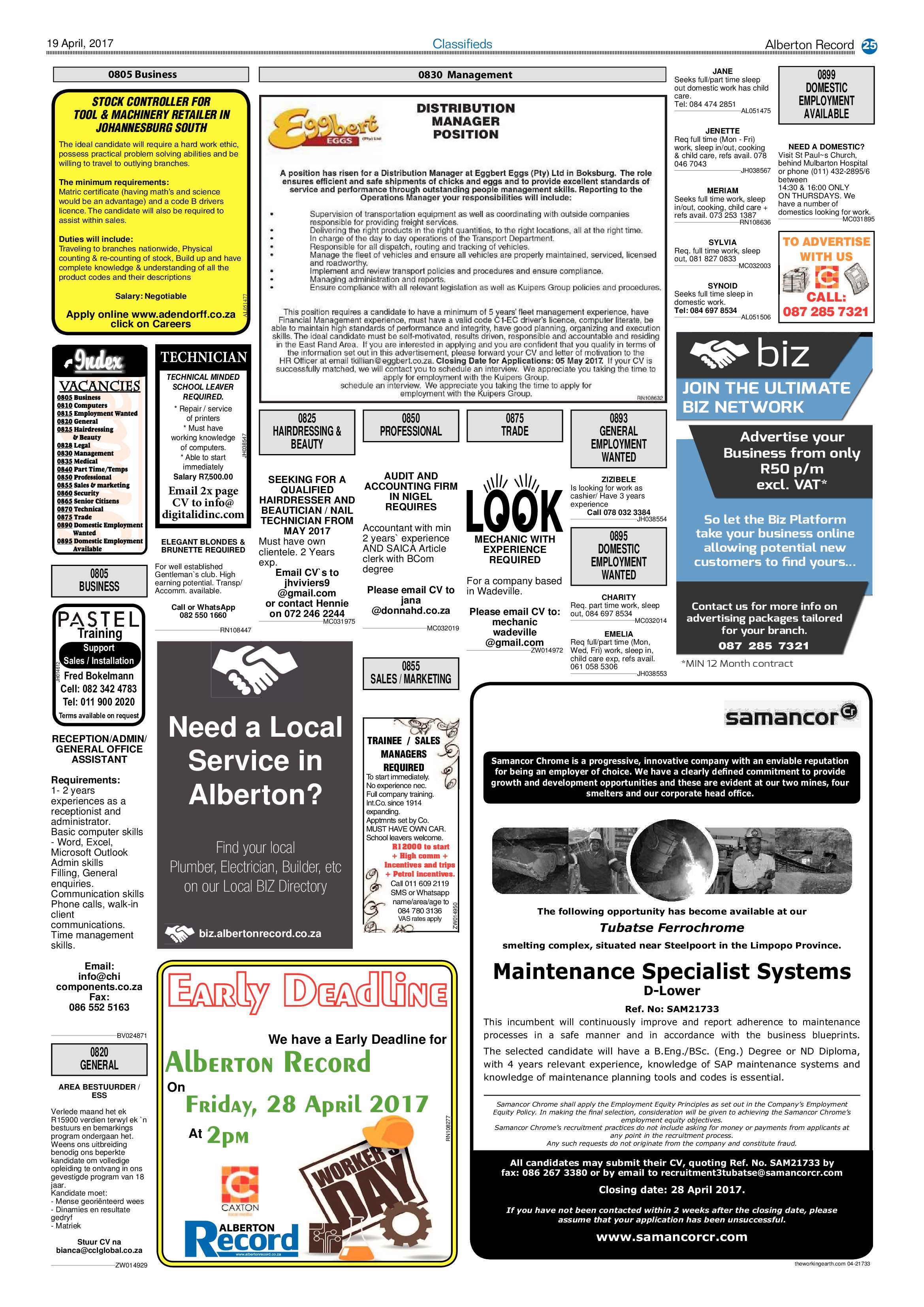 Alberton Record 19 April 2017 page 25
