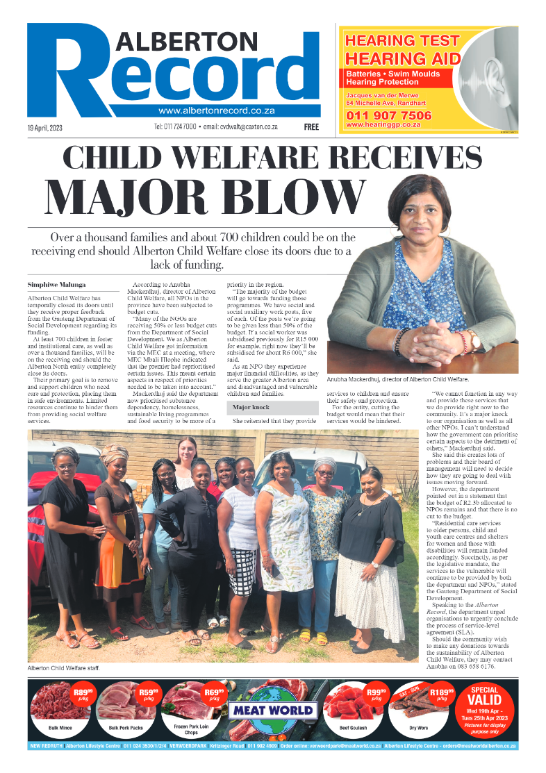 Alberton Record 19 April 2023 page 1