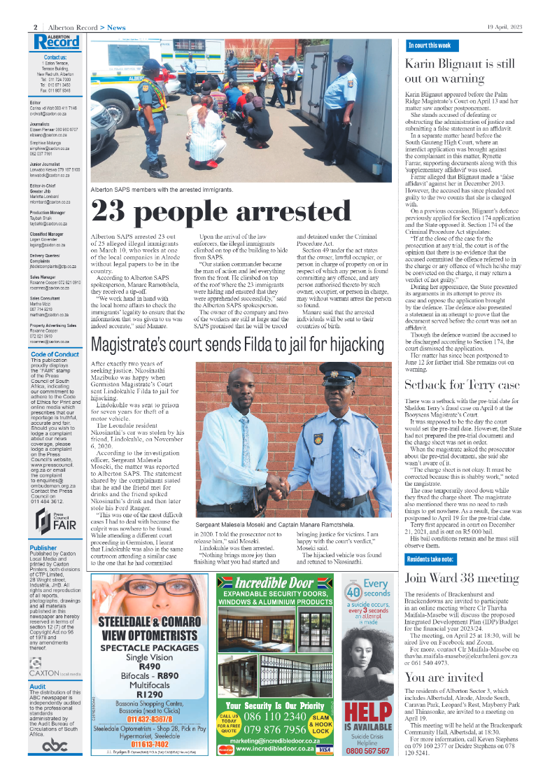 Alberton Record 19 April 2023 page 2