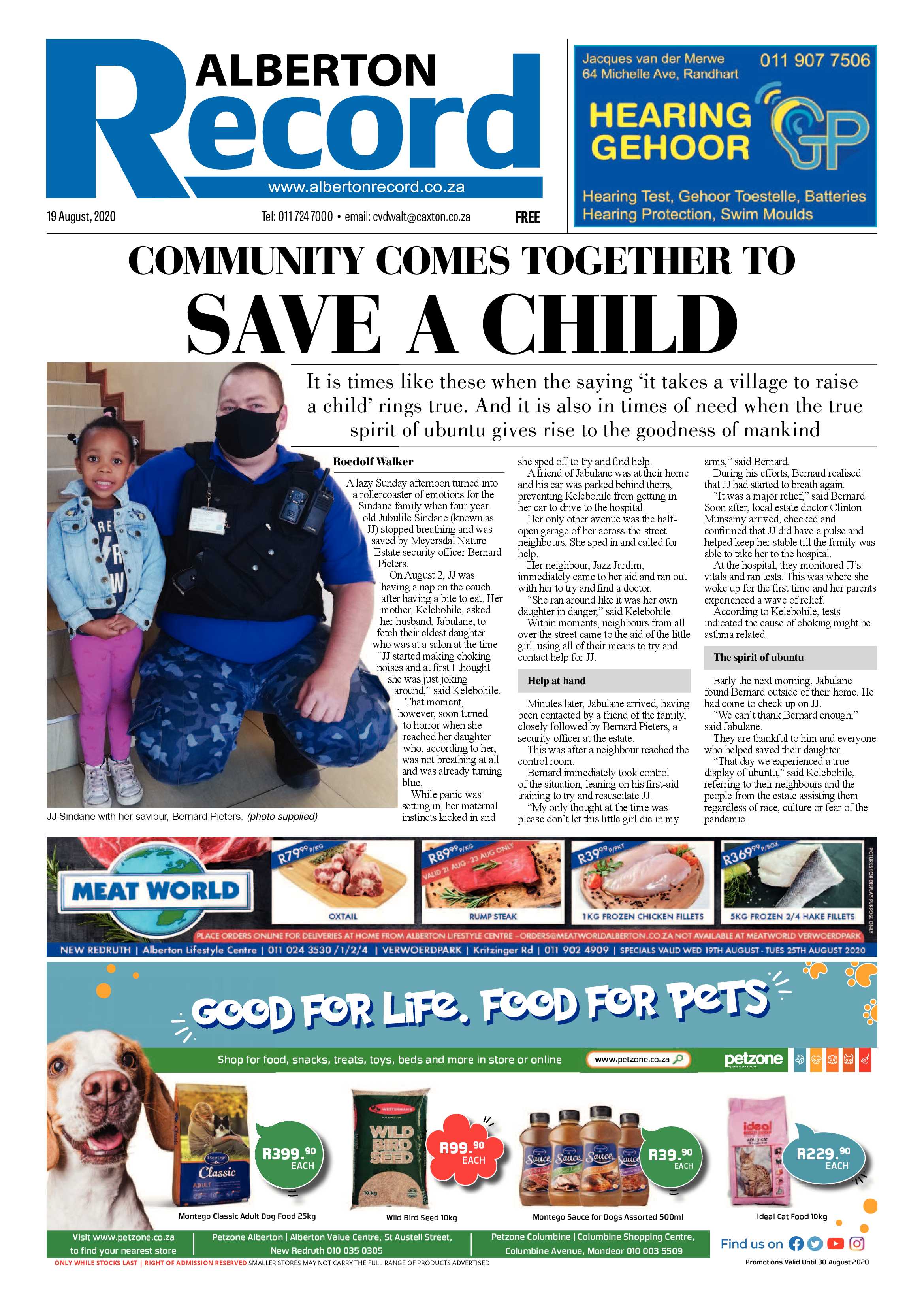 Alberton Record 19 August 2020 page 1