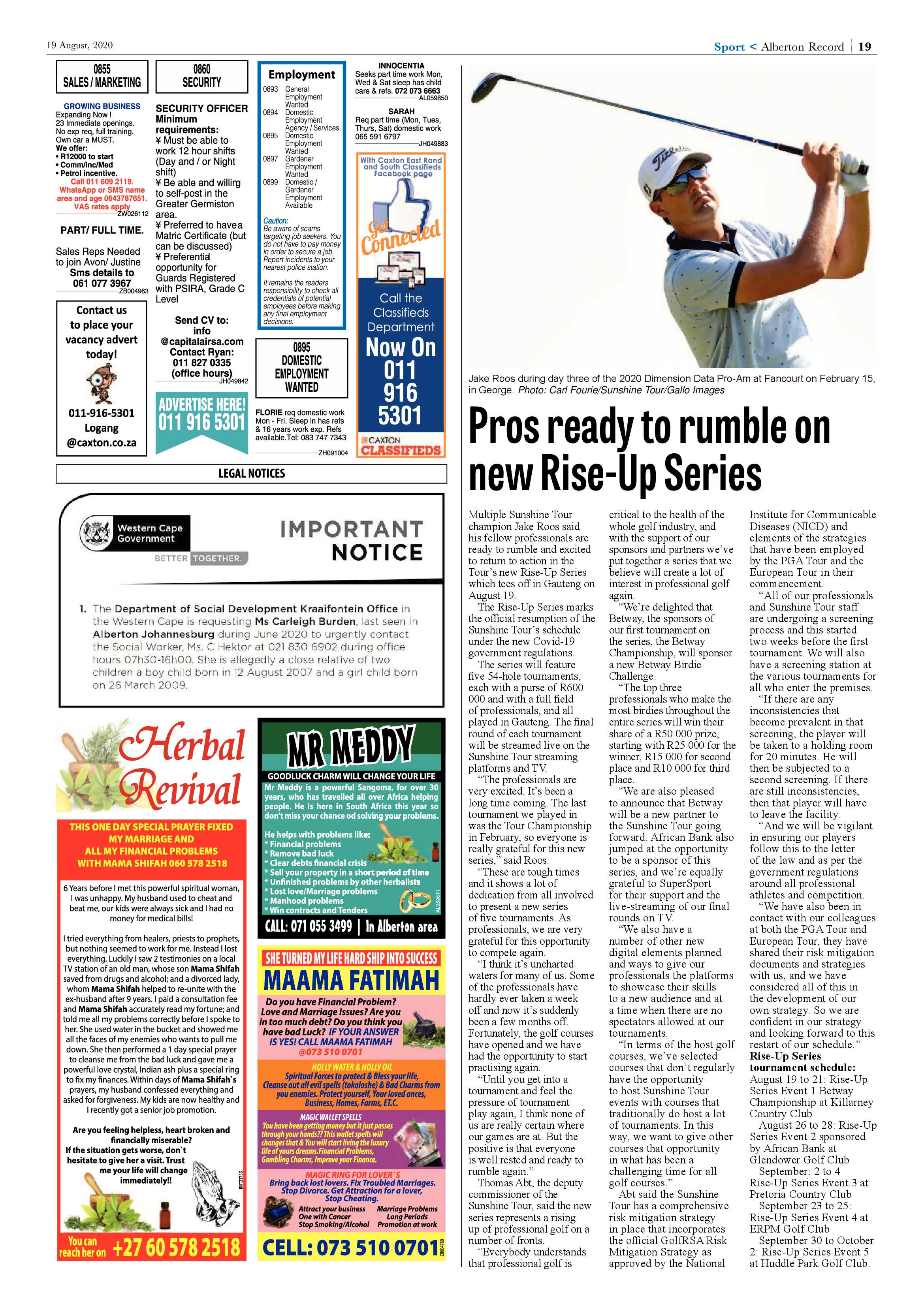 Alberton Record 19 August 2020 page 19